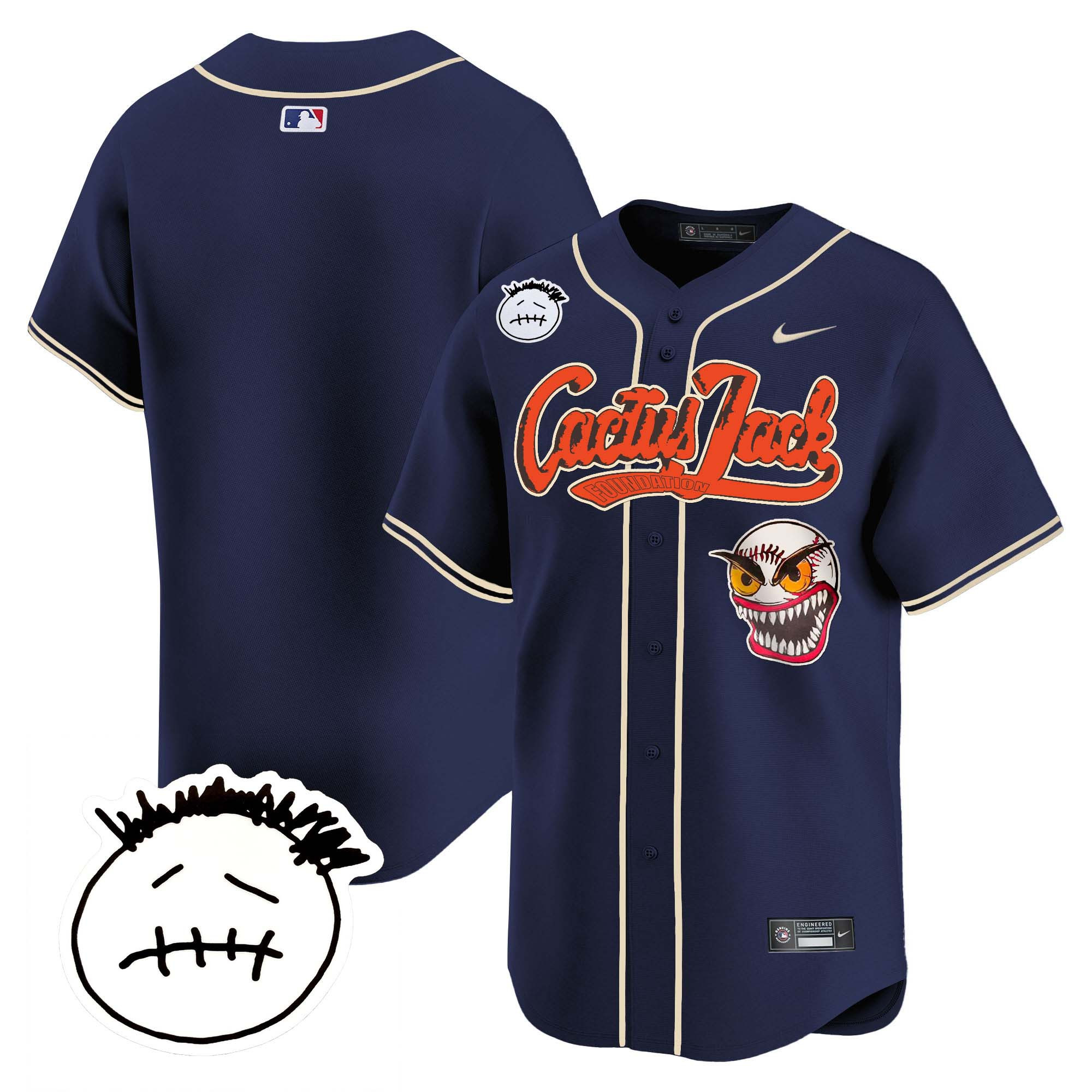 Men's Houston Astros Cactus Jack Patch Vapor Premier Limited Jersey V3 - Stitched - Image 45