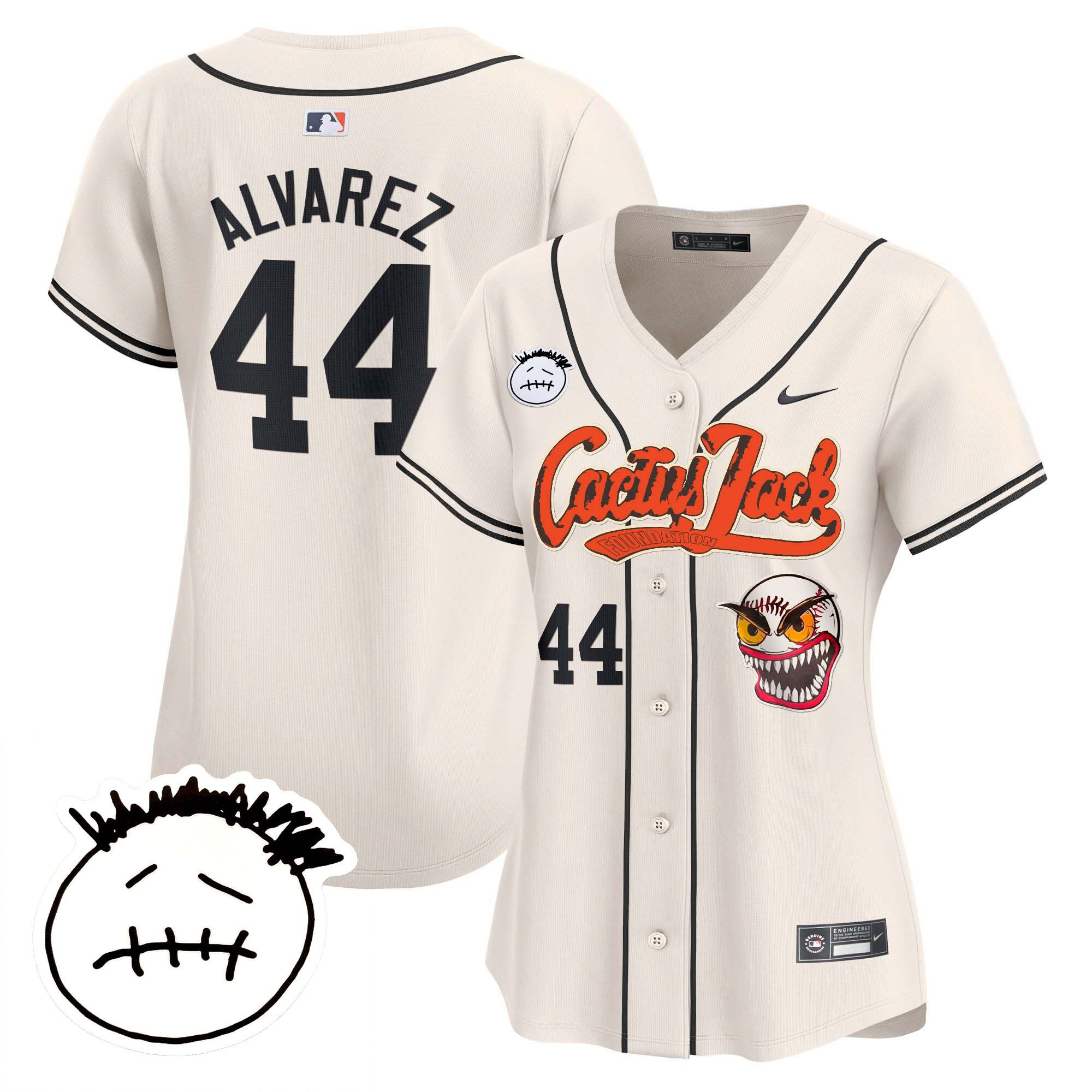 Women's Houston Astros Cactus Jack Patch Vapor Premier Limited Jersey V3 - Stitched - Image 6