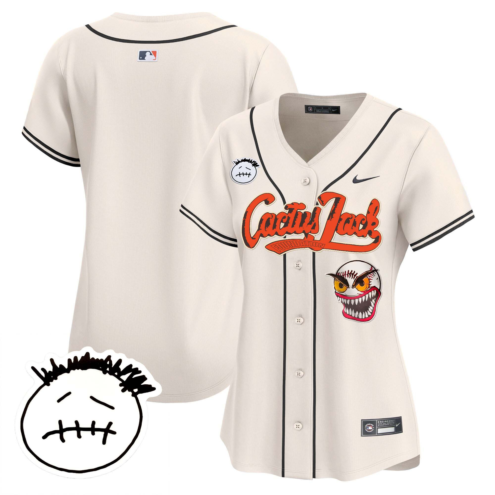 Women's Houston Astros Cactus Jack Patch Vapor Premier Limited Jersey V3 - Stitched - Image 9