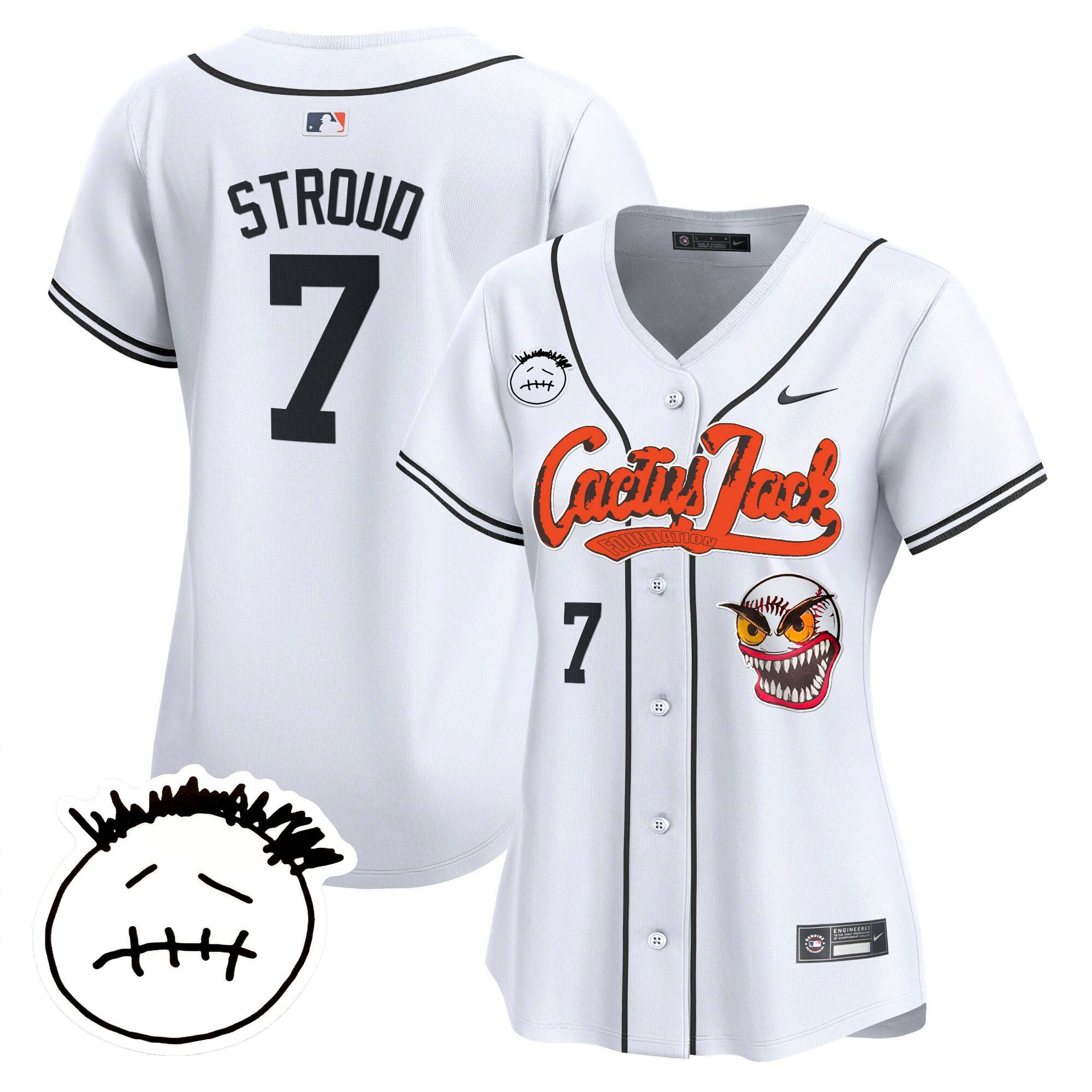 Women's Houston Astros Cactus Jack Patch Vapor Premier Limited Jersey V3 - Stitched - Image 10