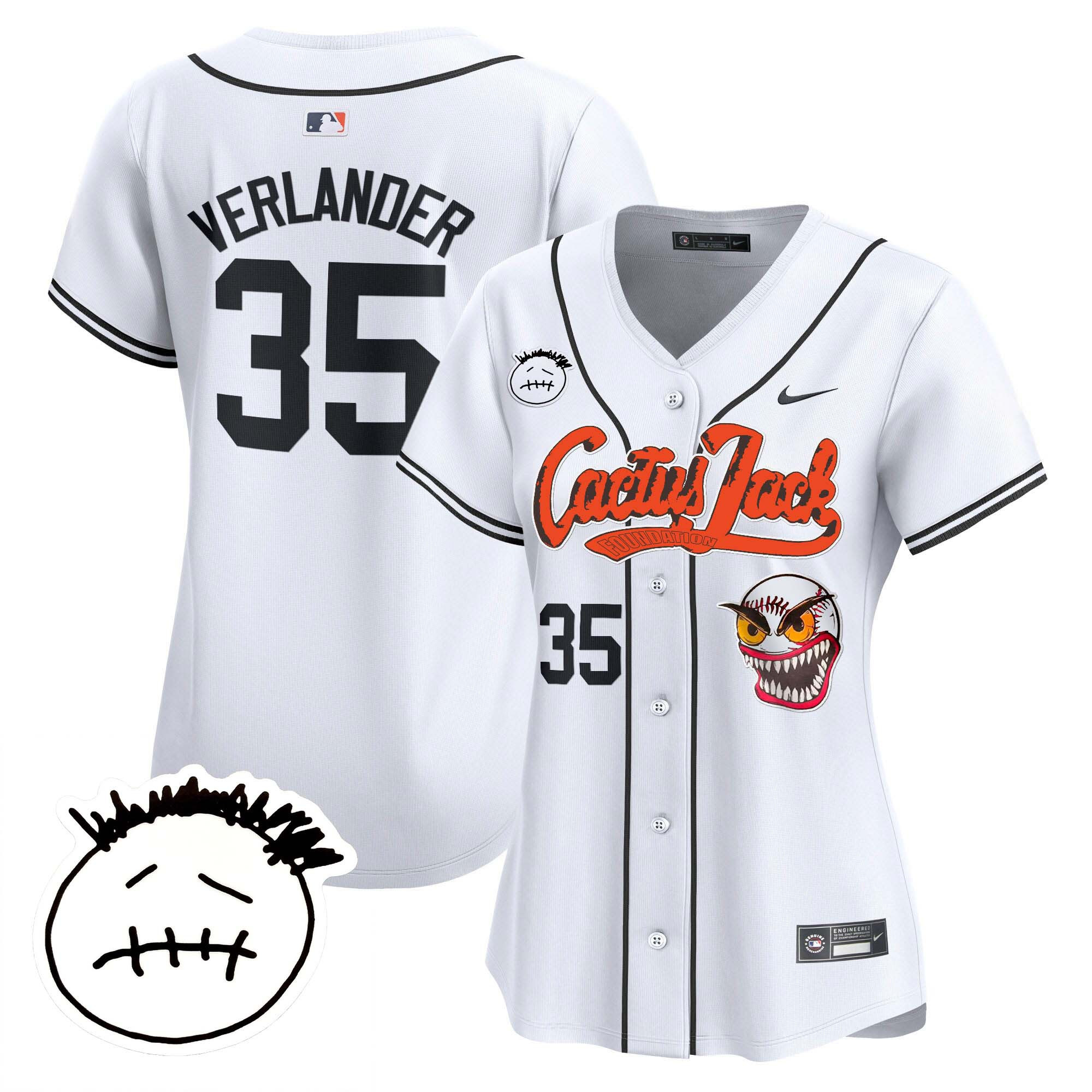 Women's Houston Astros Cactus Jack Patch Vapor Premier Limited Jersey V3 - Stitched - Image 16