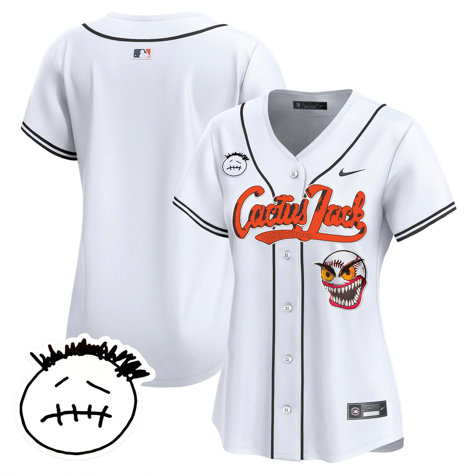 Women's Houston Astros Cactus Jack Patch Vapor Premier Limited Jersey V3 - Stitched - Image 18