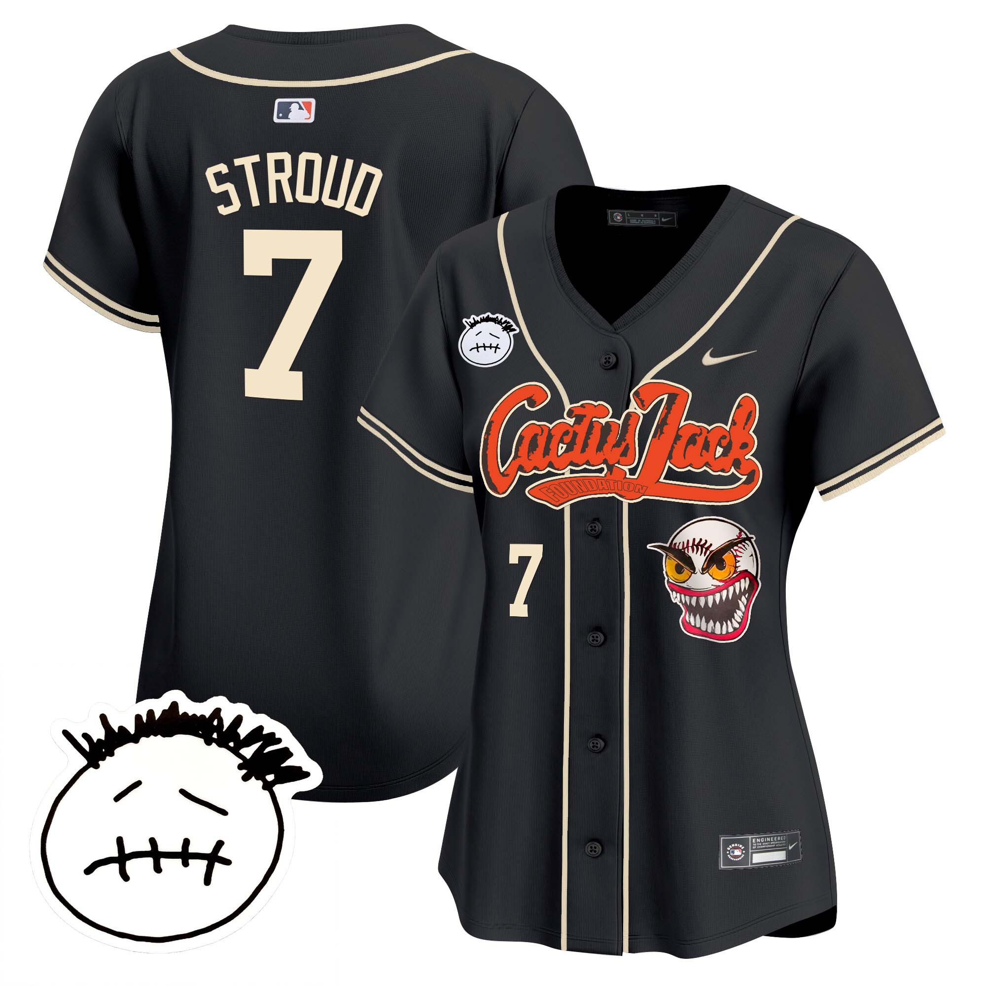 Women's Houston Astros Cactus Jack Patch Vapor Premier Limited Jersey V3 - Stitched - Image 19