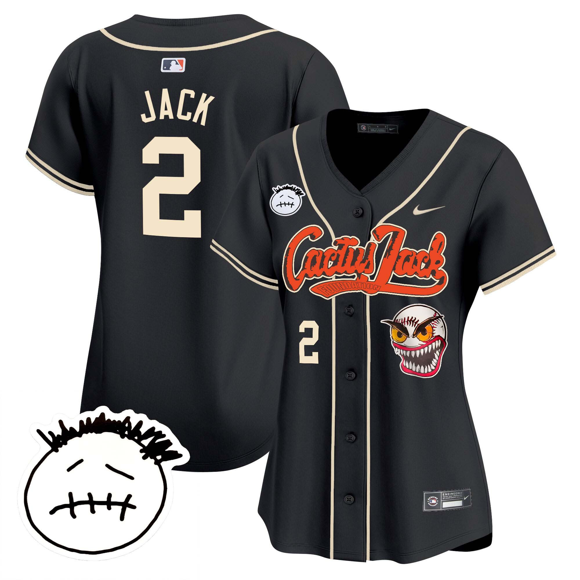 Women's Houston Astros Cactus Jack Patch Vapor Premier Limited Jersey V3 - Stitched - Image 20