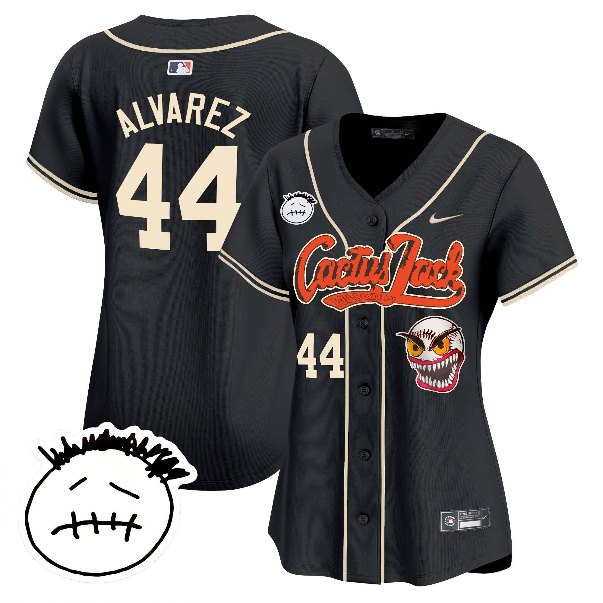 Women's Houston Astros Cactus Jack Patch Vapor Premier Limited Jersey V3 - Stitched - Image 24