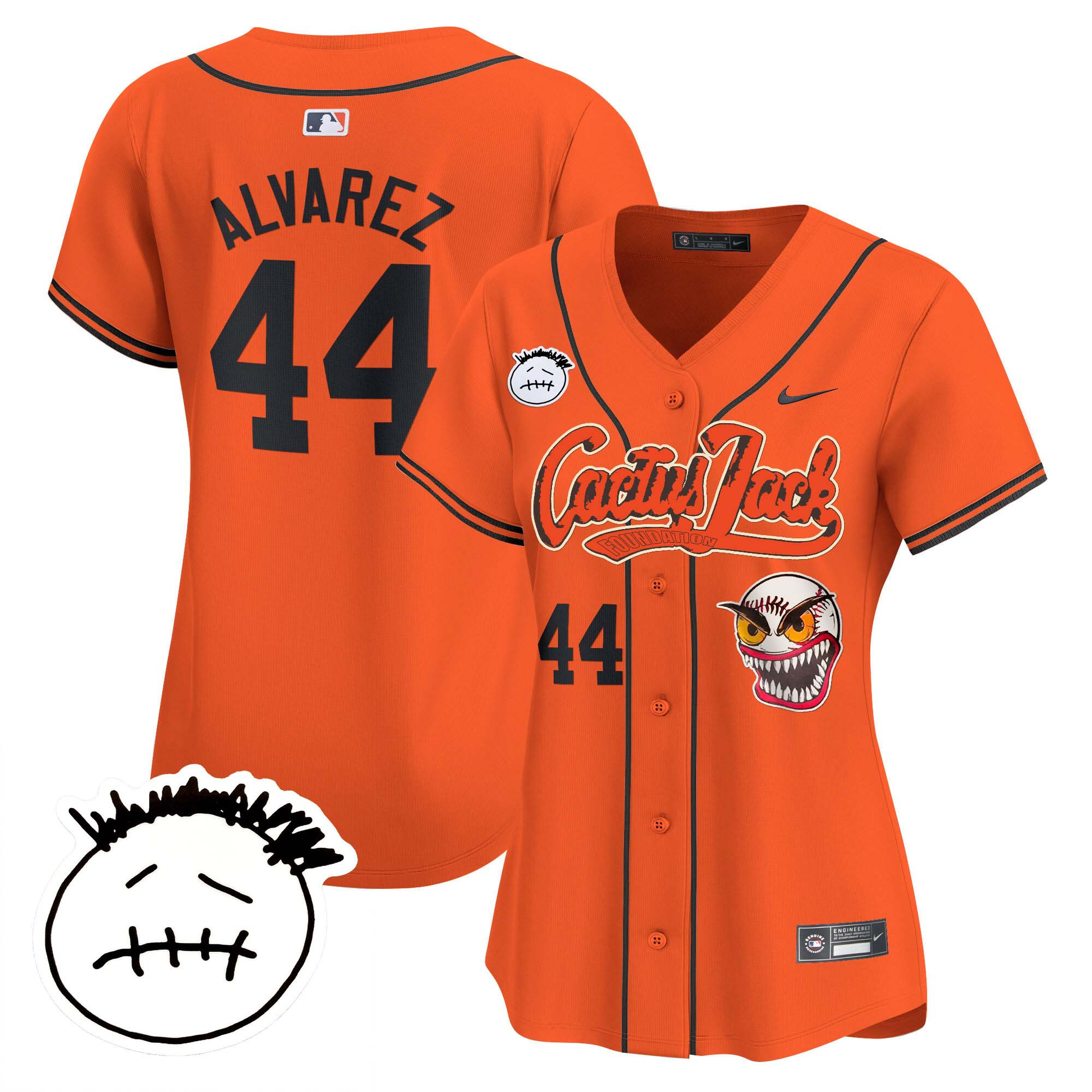 Women's Houston Astros Cactus Jack Patch Vapor Premier Limited Jersey V3 - Stitched - Image 33