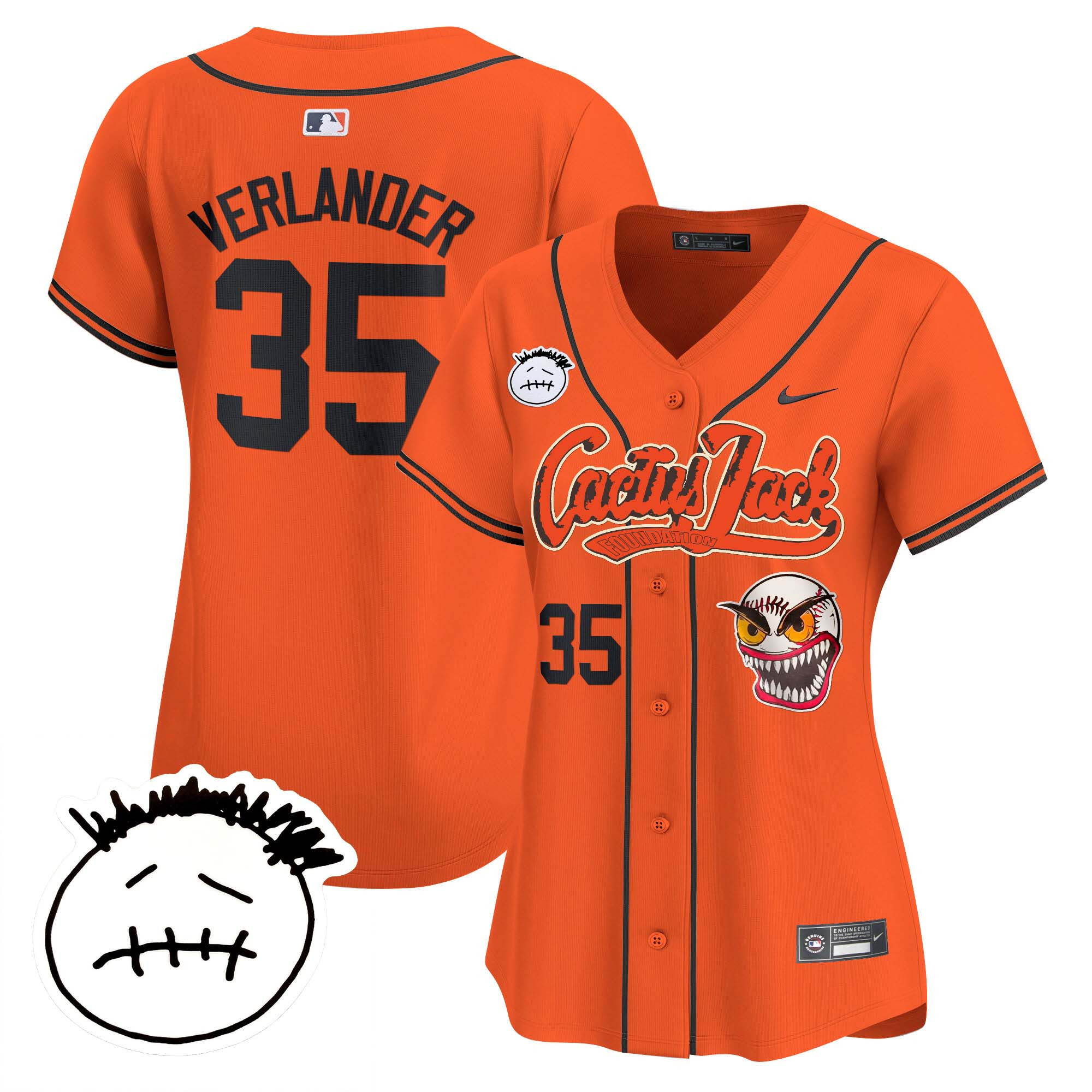 Women's Houston Astros Cactus Jack Patch Vapor Premier Limited Jersey V3 - Stitched - Image 34