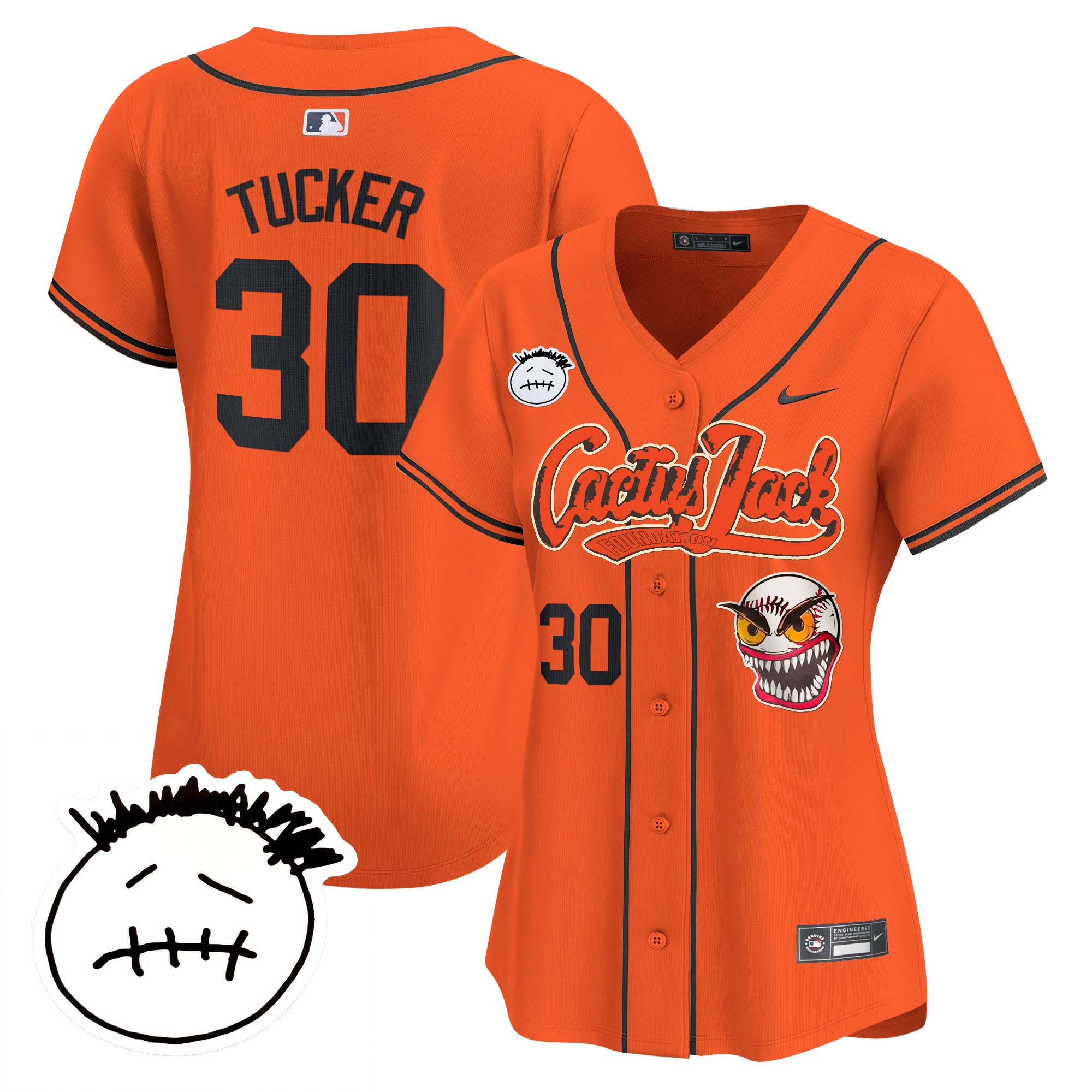 Women's Houston Astros Cactus Jack Patch Vapor Premier Limited Jersey V3 - Stitched - Image 35
