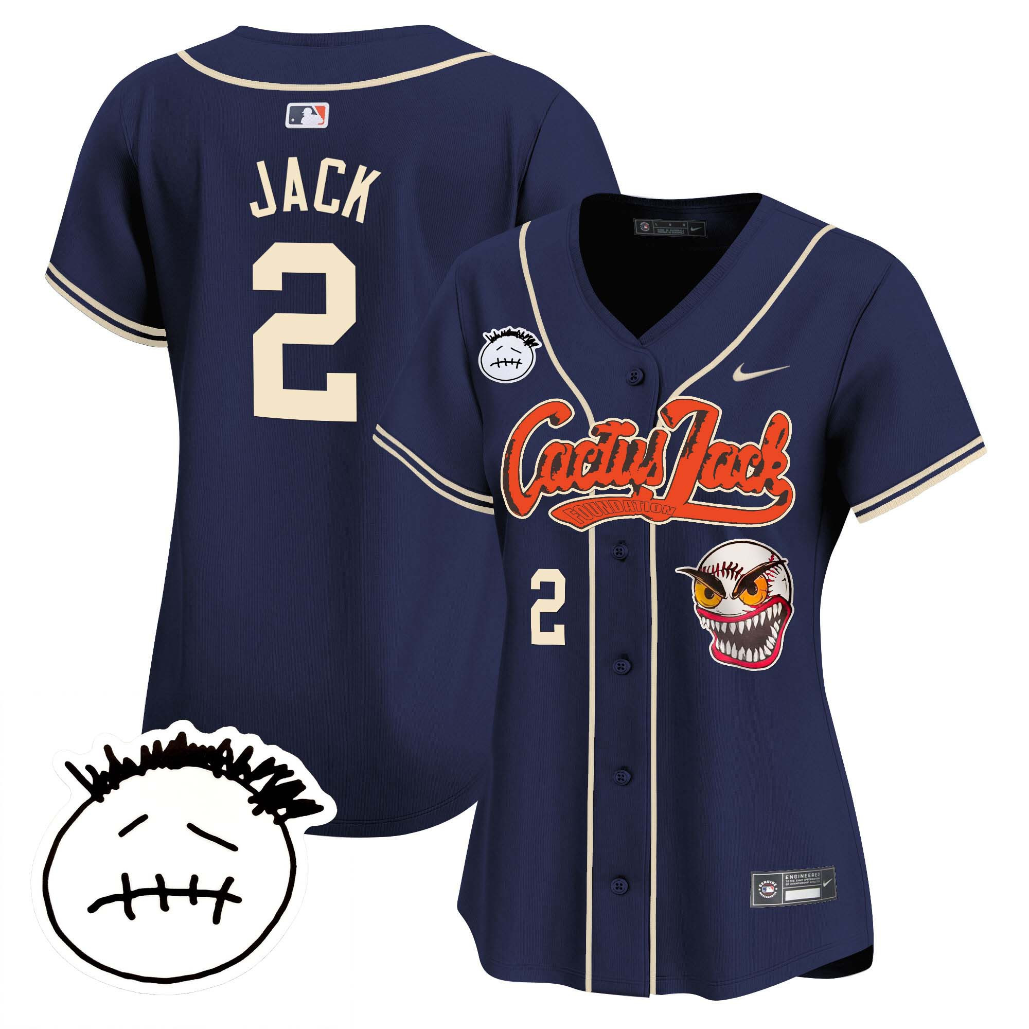 Women's Houston Astros Cactus Jack Patch Vapor Premier Limited Jersey V3 - Stitched - Image 38