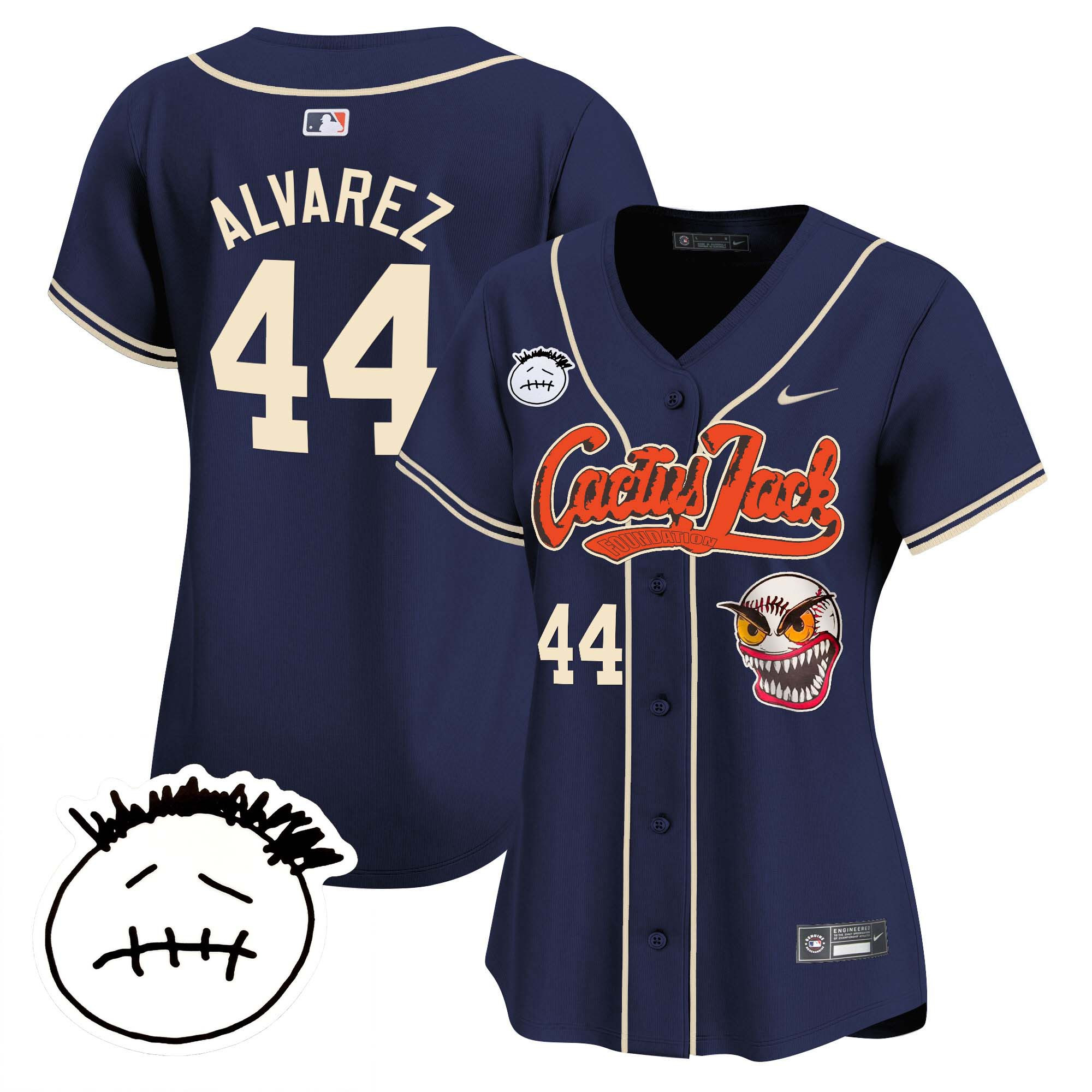 Women's Houston Astros Cactus Jack Patch Vapor Premier Limited Jersey V3 - Stitched - Image 42