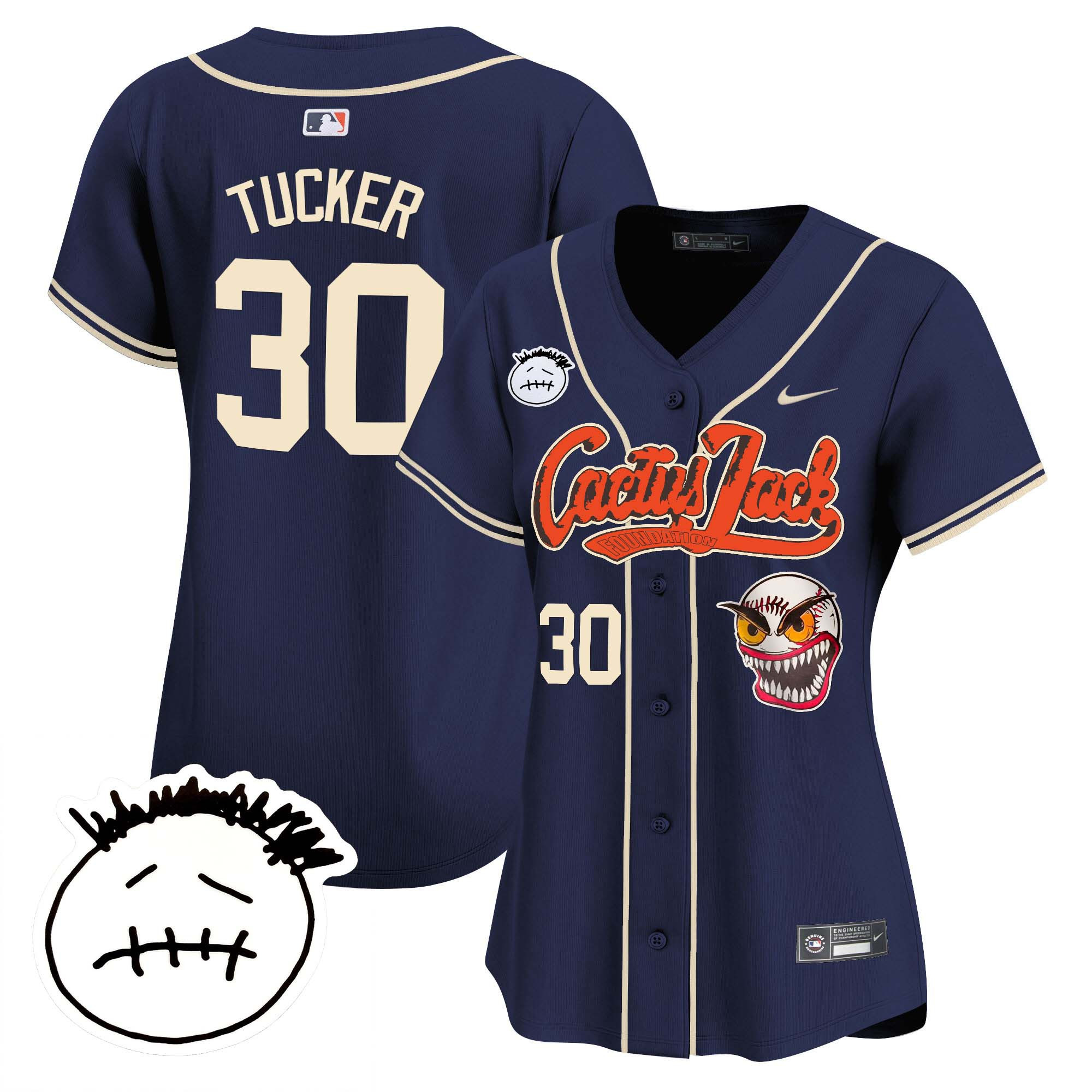 Women's Houston Astros Cactus Jack Patch Vapor Premier Limited Jersey V3 - Stitched - Image 44