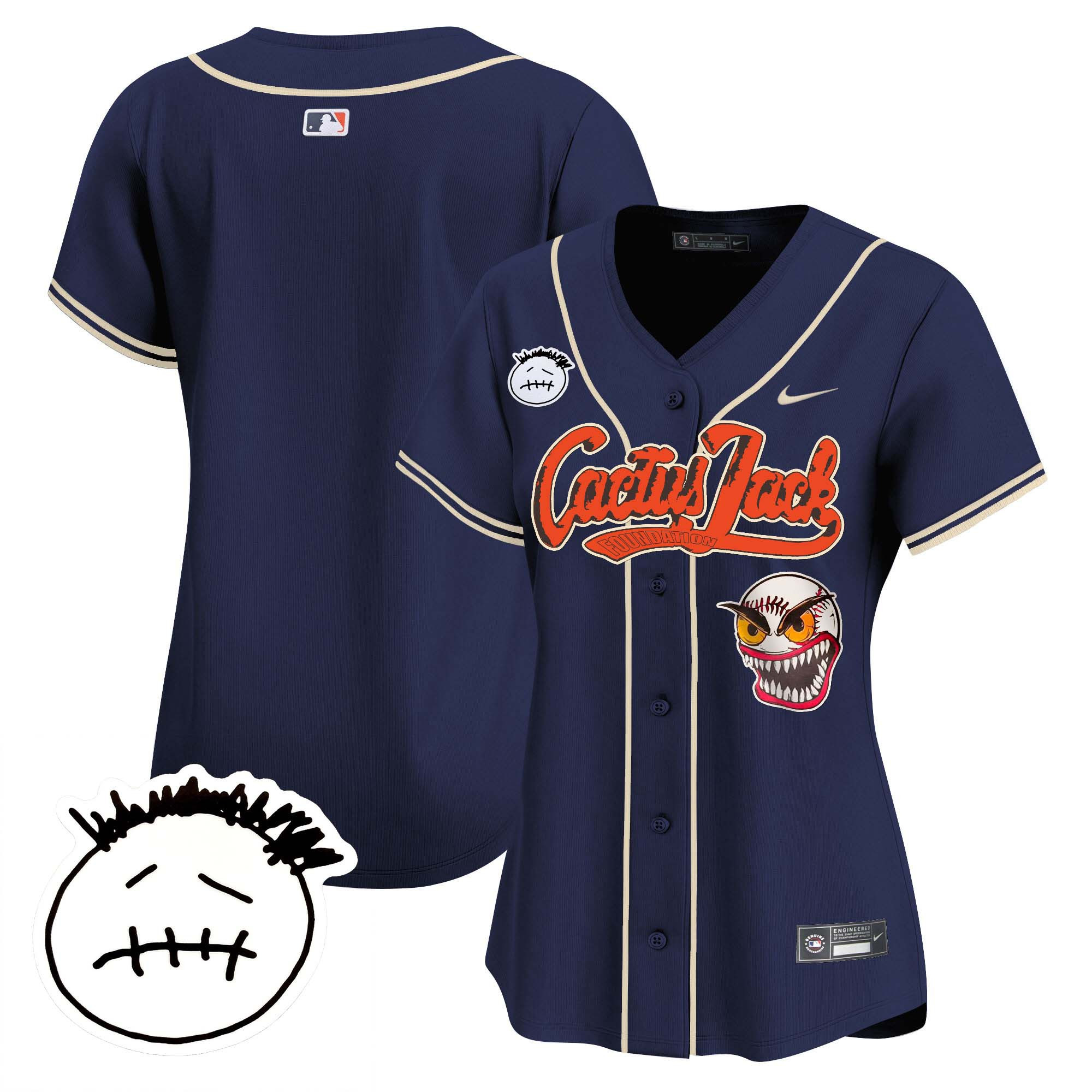 Women's Houston Astros Cactus Jack Patch Vapor Premier Limited Jersey V3 - Stitched - Image 45