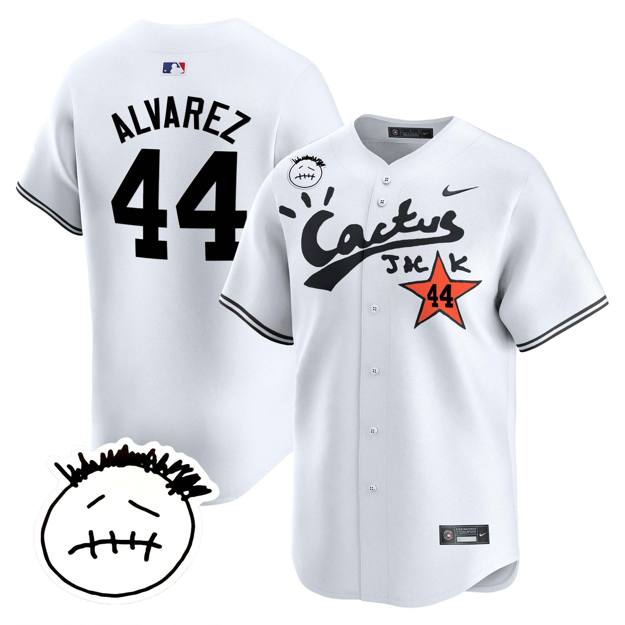 Men's Houston Astros Cactus Jack Patch Vapor Premier Limited Jersey V4 - Stitched - Image 15