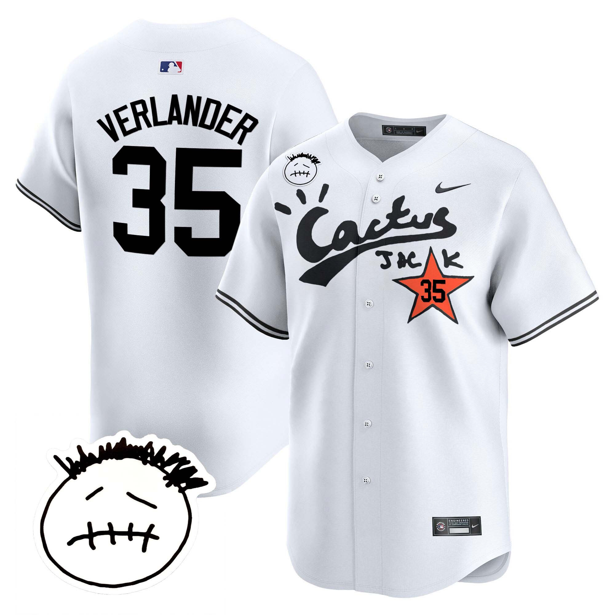 Men's Houston Astros Cactus Jack Patch Vapor Premier Limited Jersey V4 - Stitched - Image 16