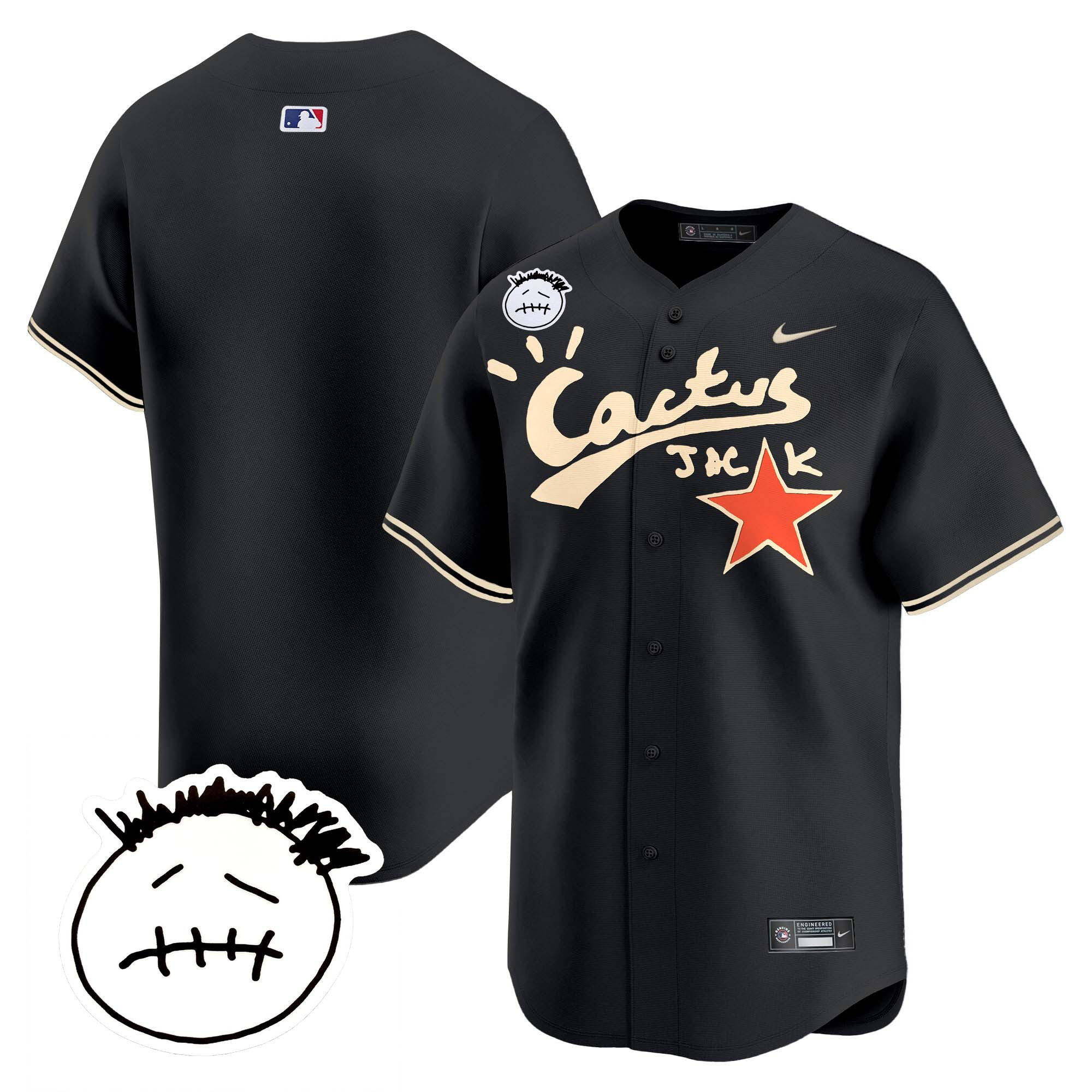 Men's Houston Astros Cactus Jack Patch Vapor Premier Limited Jersey V4 - Stitched - Image 27
