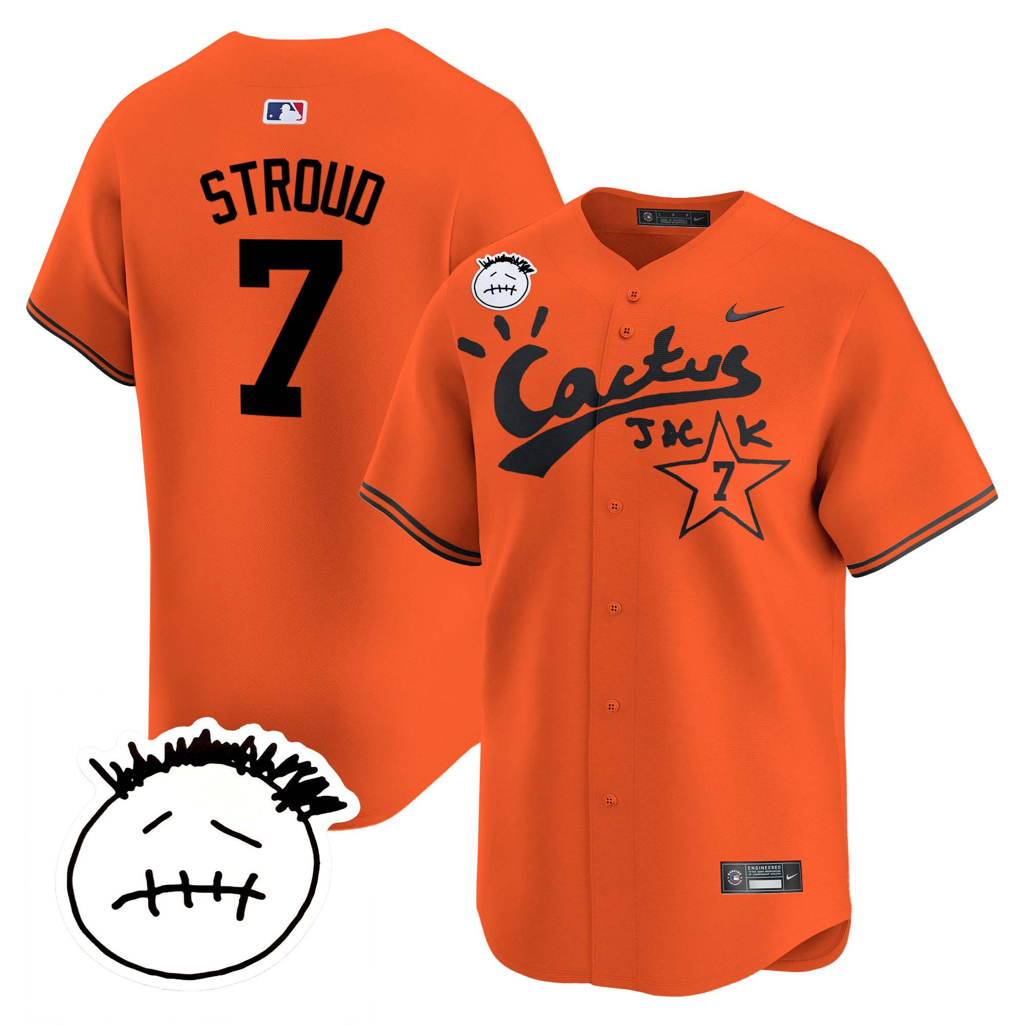 Men's Houston Astros Cactus Jack Patch Vapor Premier Limited Jersey V4 - Stitched - Image 28