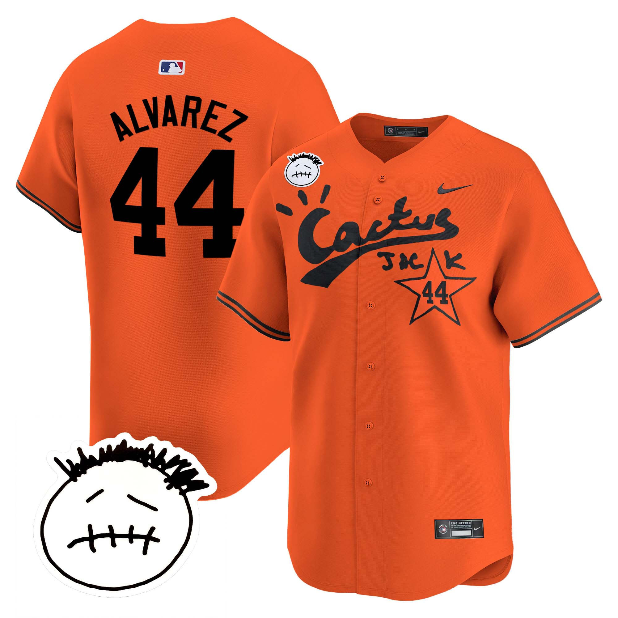 Men's Houston Astros Cactus Jack Patch Vapor Premier Limited Jersey V4 - Stitched - Image 33