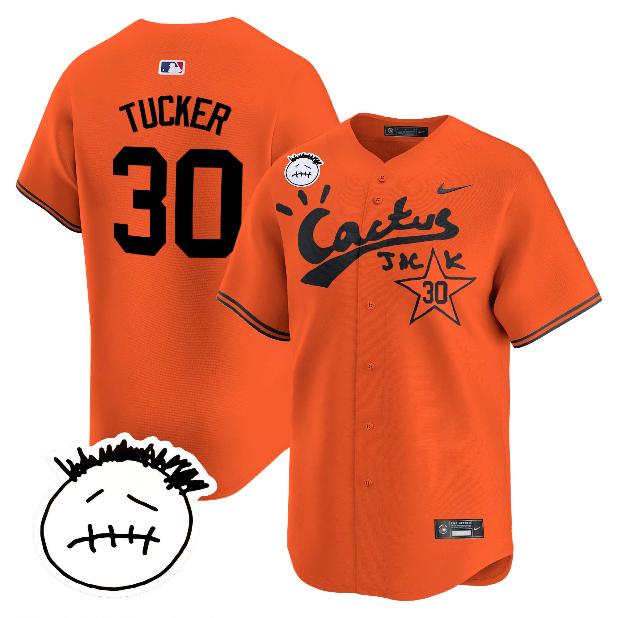 Men's Houston Astros Cactus Jack Patch Vapor Premier Limited Jersey V4 - Stitched - Image 35
