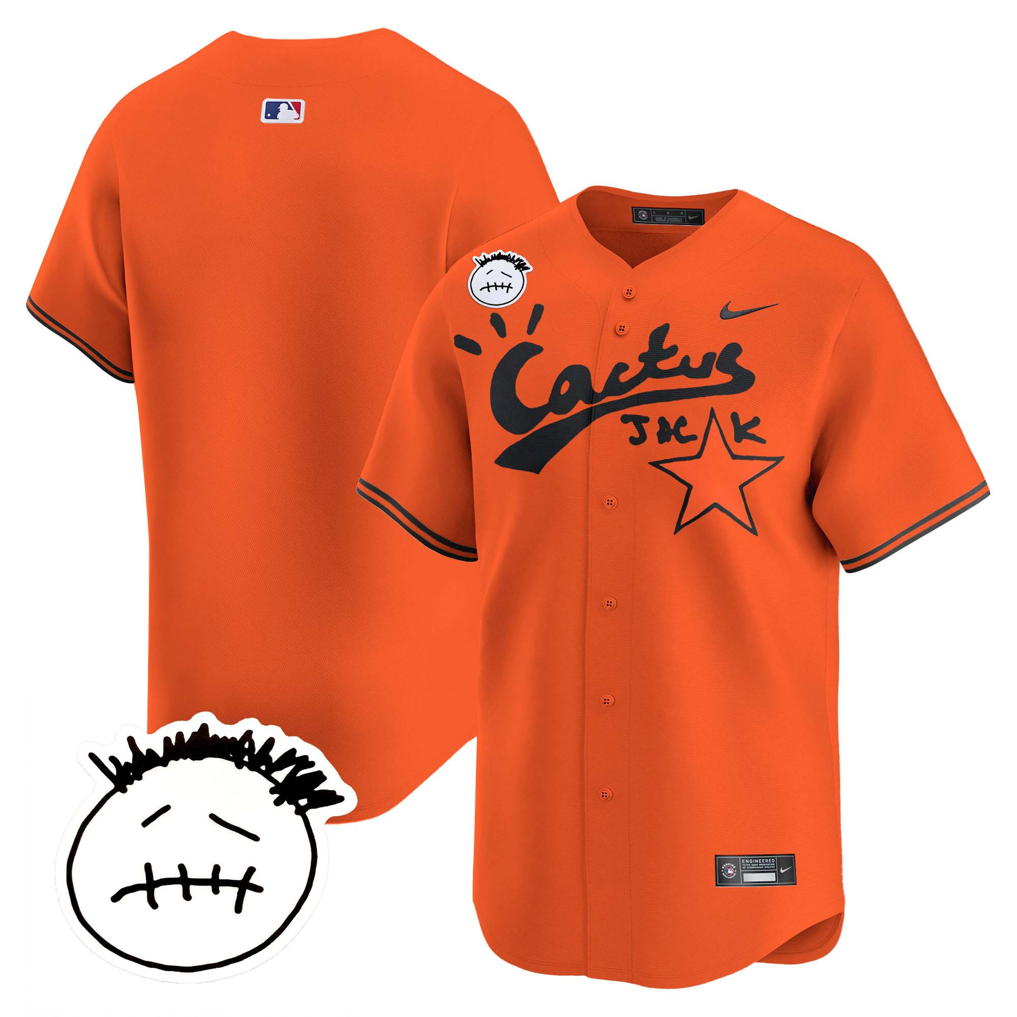 Men's Houston Astros Cactus Jack Patch Vapor Premier Limited Jersey V4 - Stitched - Image 36