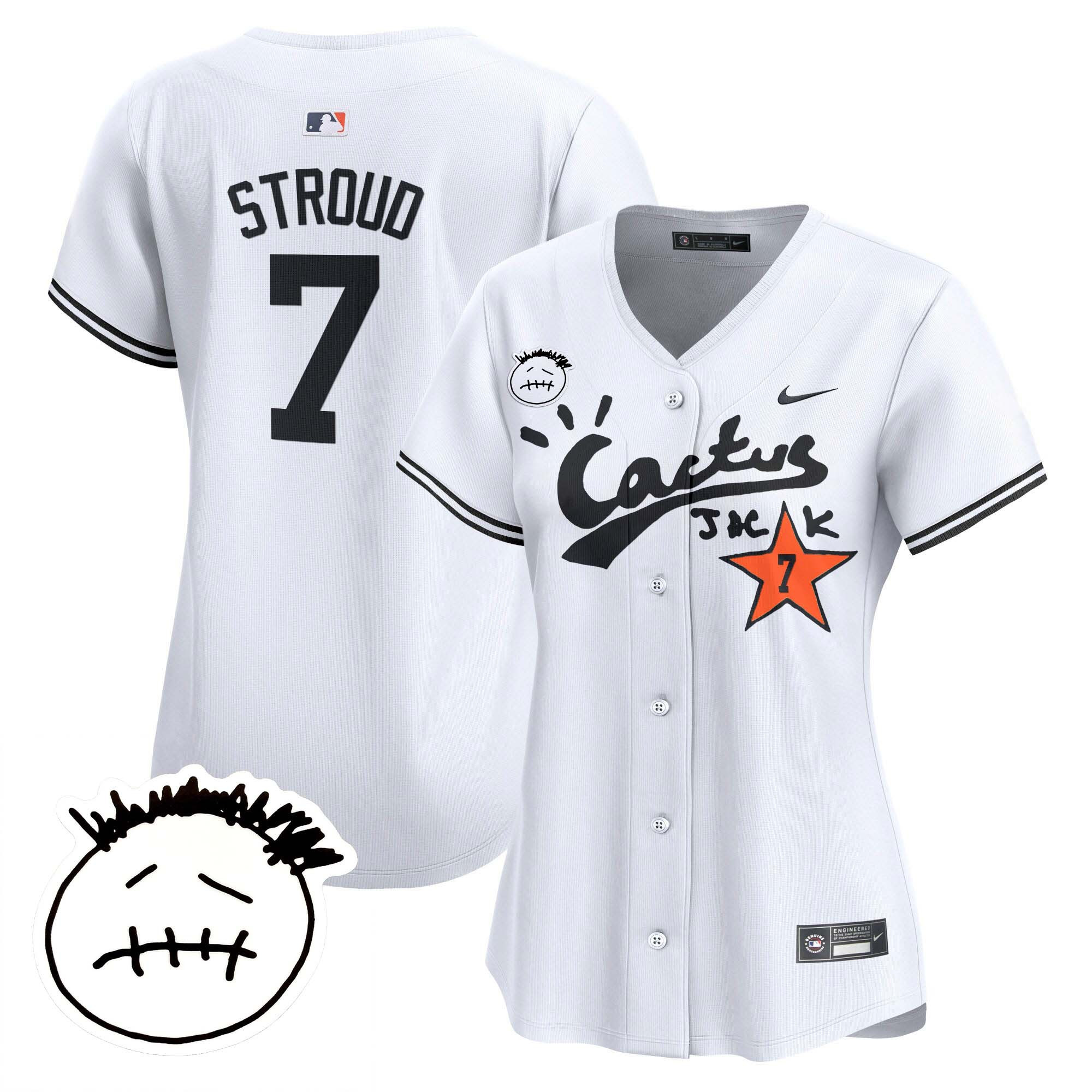 Women's Houston Astros Cactus Jack Patch Vapor Premier Limited Jersey V4 - Stitched - Image 10