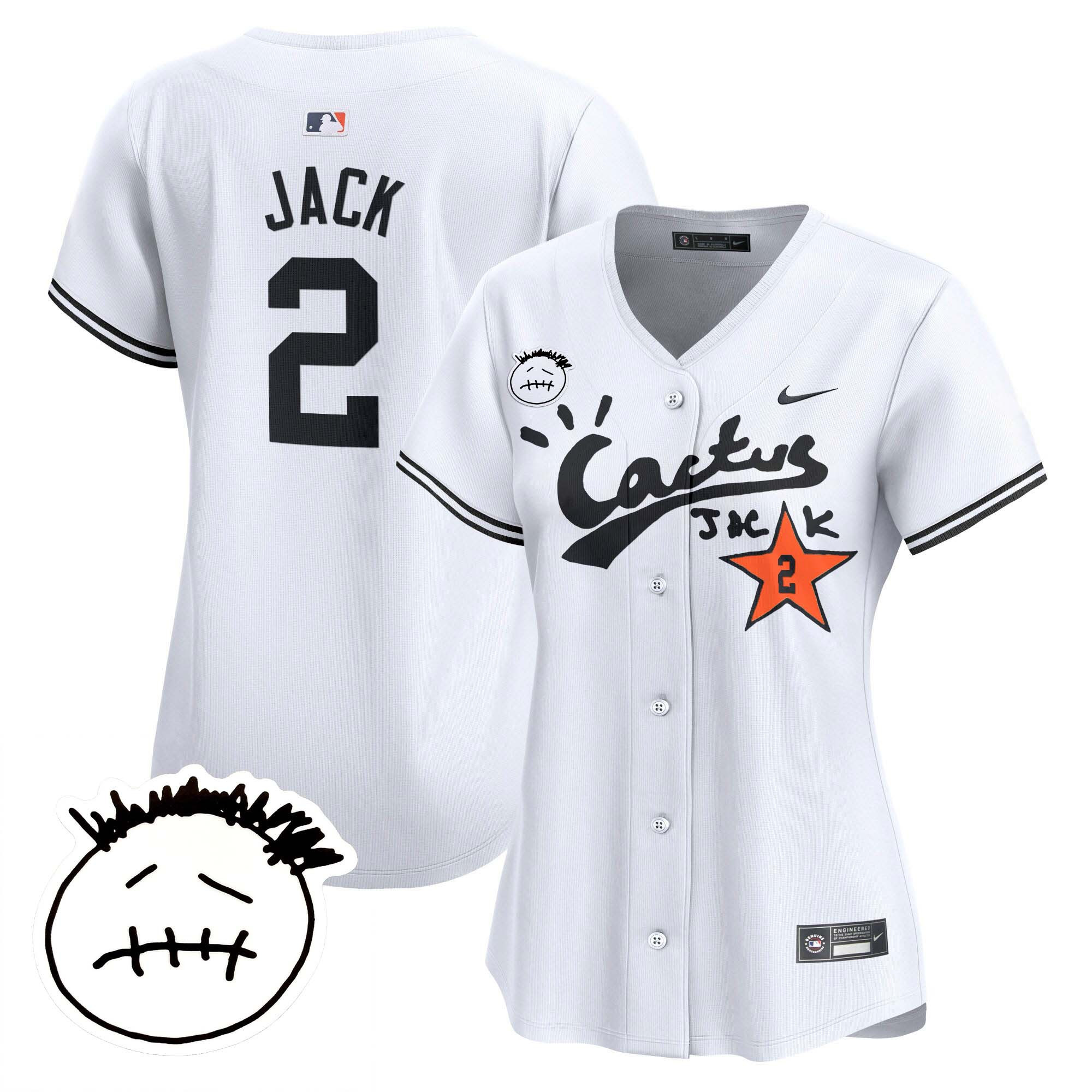Women's Houston Astros Cactus Jack Patch Vapor Premier Limited Jersey V4 - Stitched - Image 11