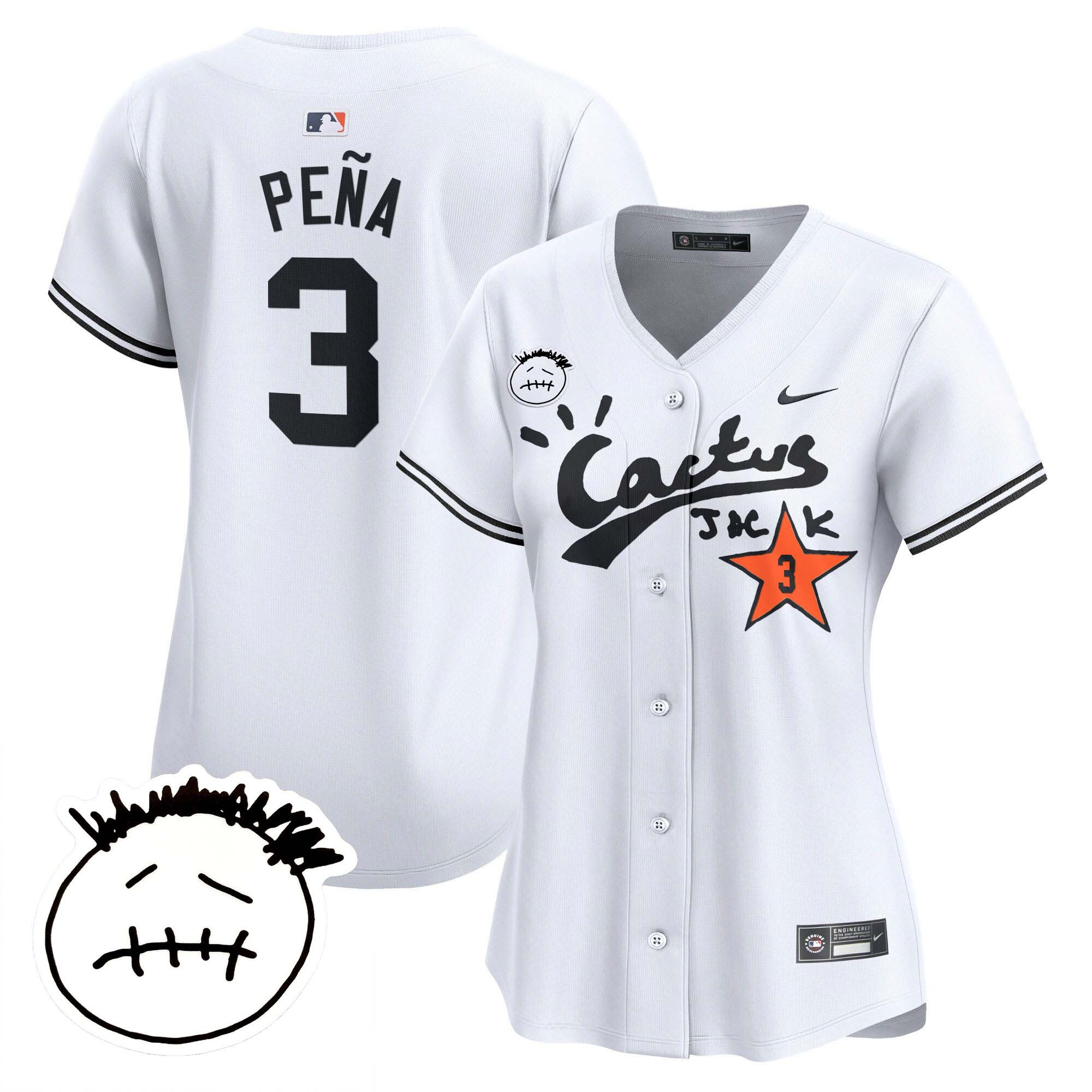 Women's Houston Astros Cactus Jack Patch Vapor Premier Limited Jersey V4 - Stitched - Image 12