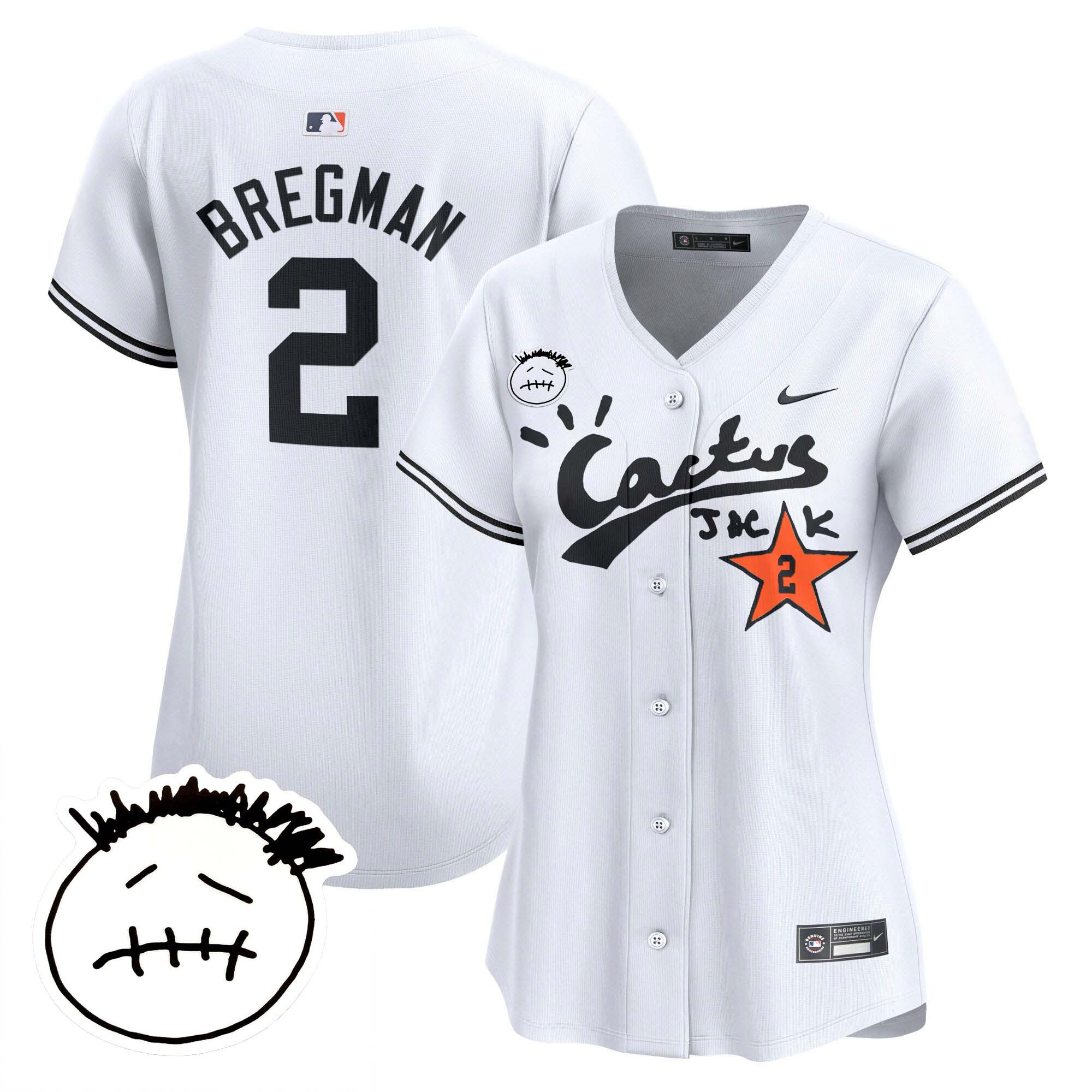 Women's Houston Astros Cactus Jack Patch Vapor Premier Limited Jersey V4 - Stitched - Image 13