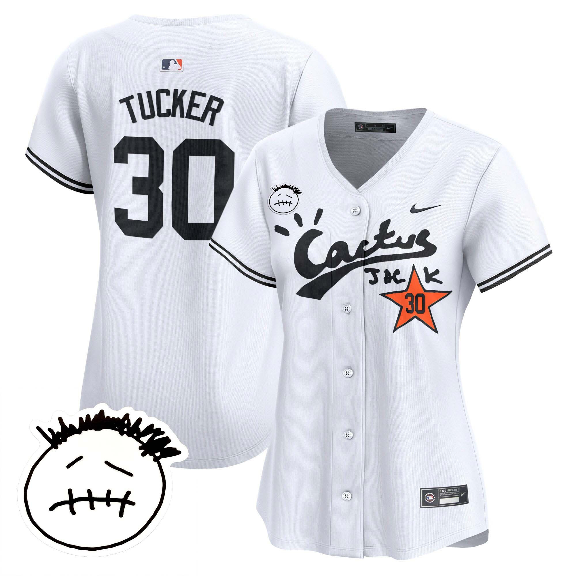 Women's Houston Astros Cactus Jack Patch Vapor Premier Limited Jersey V4 - Stitched - Image 17