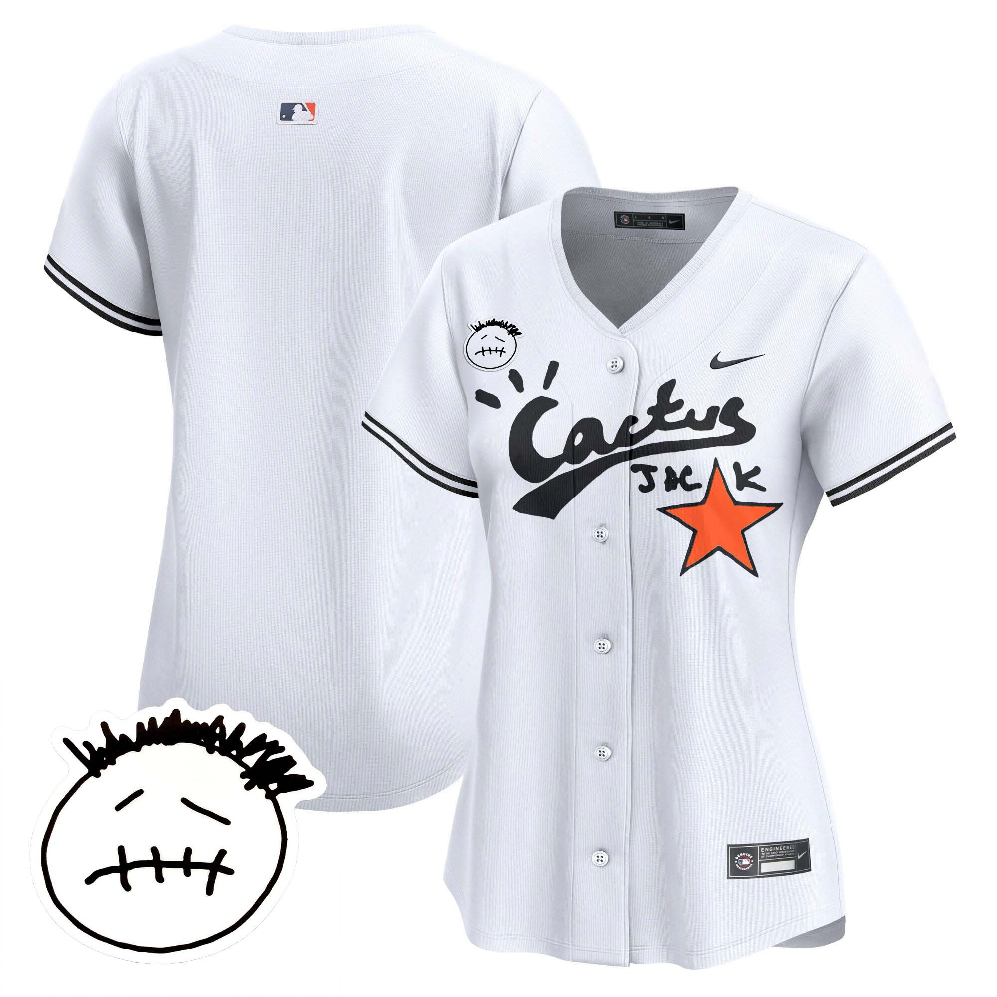 Women's Houston Astros Cactus Jack Patch Vapor Premier Limited Jersey V4 - Stitched - Image 18