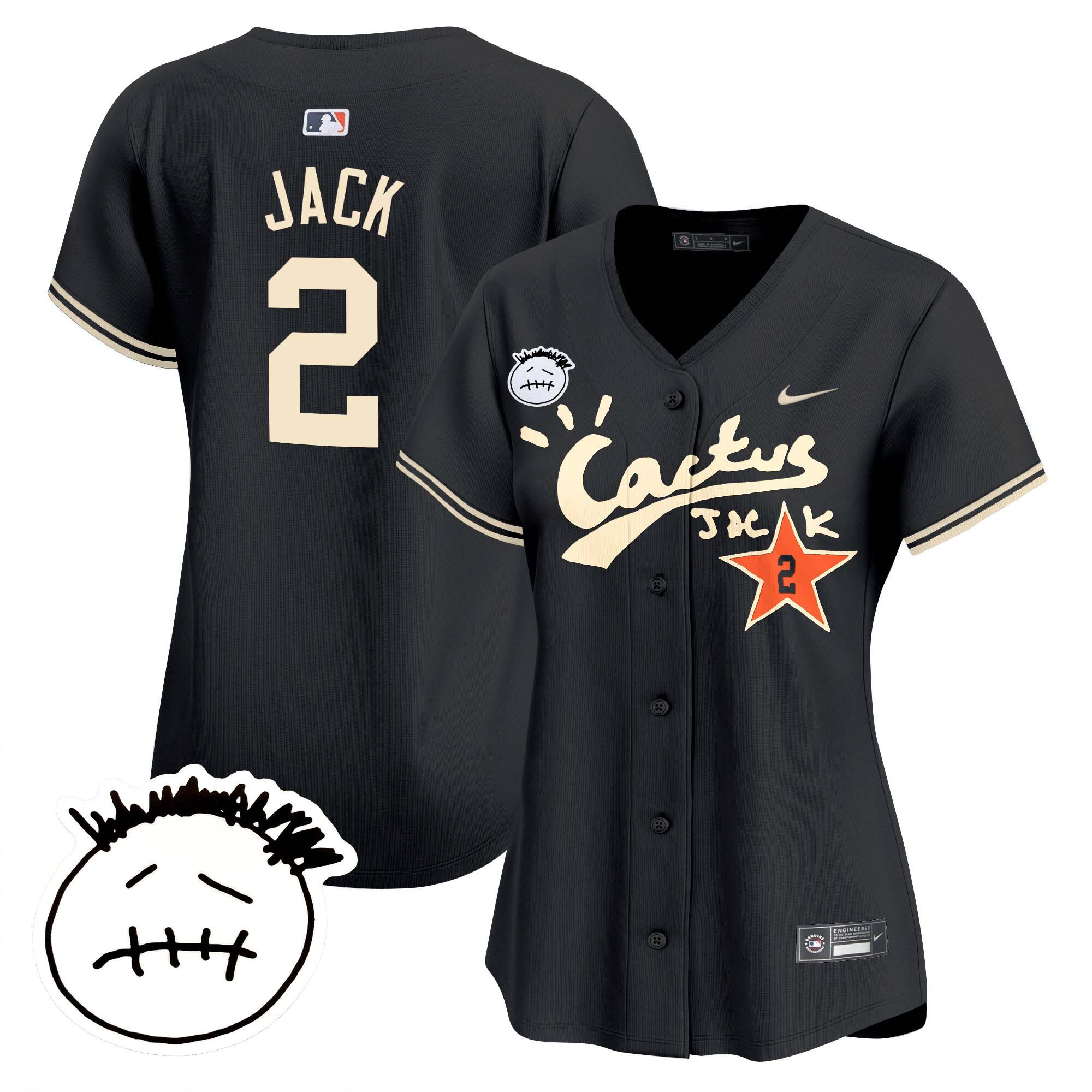 Women's Houston Astros Cactus Jack Patch Vapor Premier Limited Jersey V4 - Stitched - Image 20