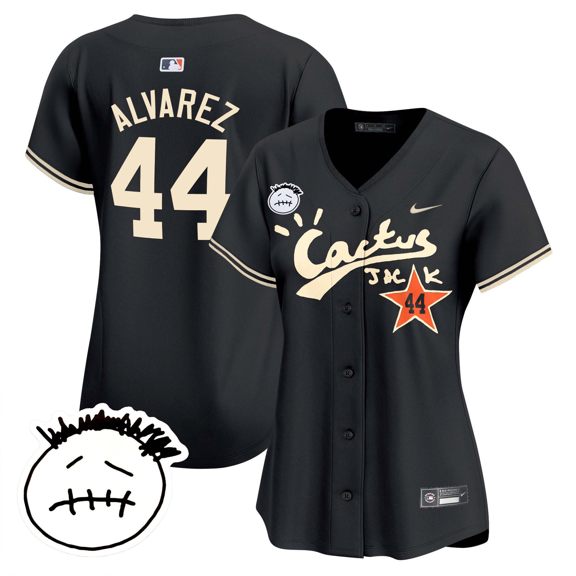 Women's Houston Astros Cactus Jack Patch Vapor Premier Limited Jersey V4 - Stitched - Image 24