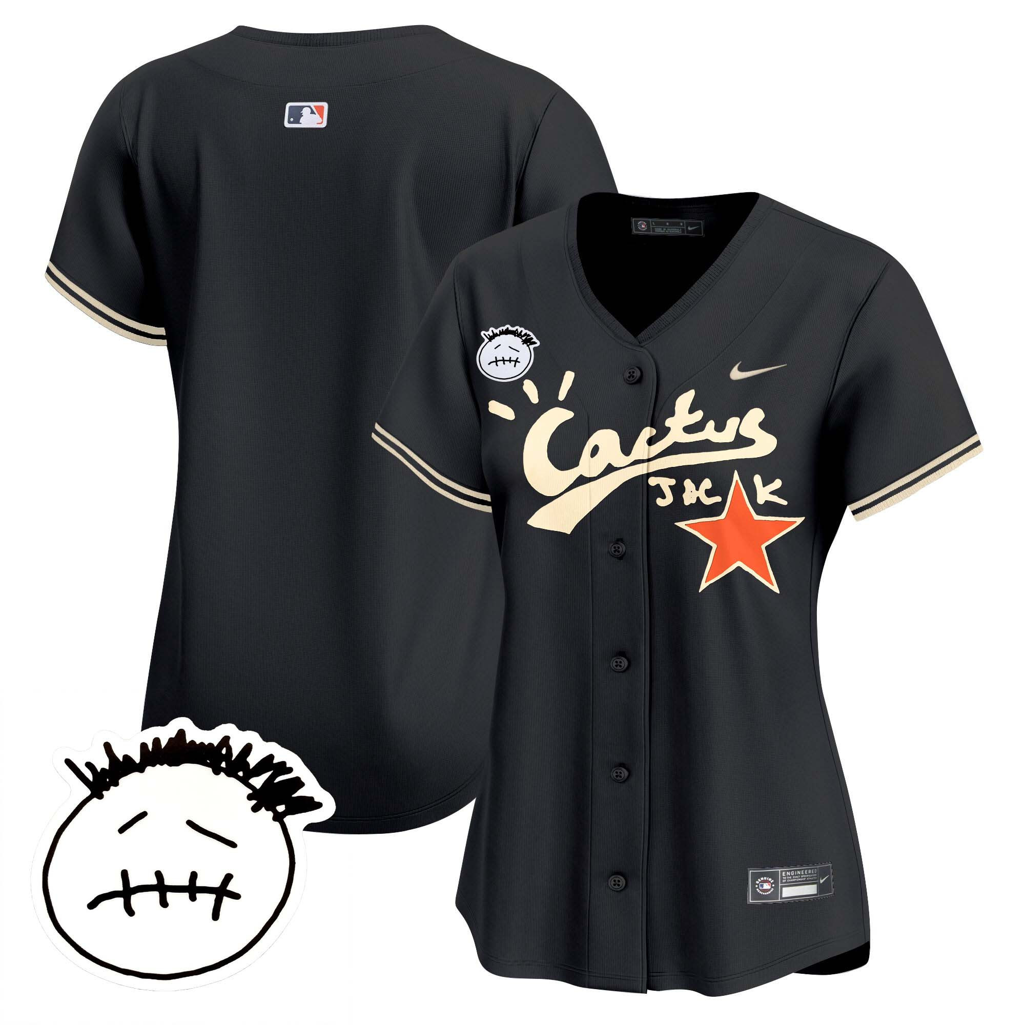 Women's Houston Astros Cactus Jack Patch Vapor Premier Limited Jersey V4 - Stitched - Image 27