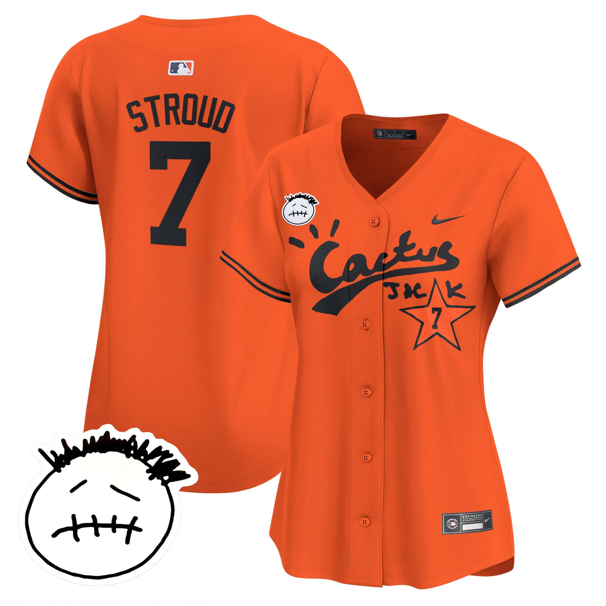 Women's Houston Astros Cactus Jack Patch Vapor Premier Limited Jersey V4 - Stitched - Image 28