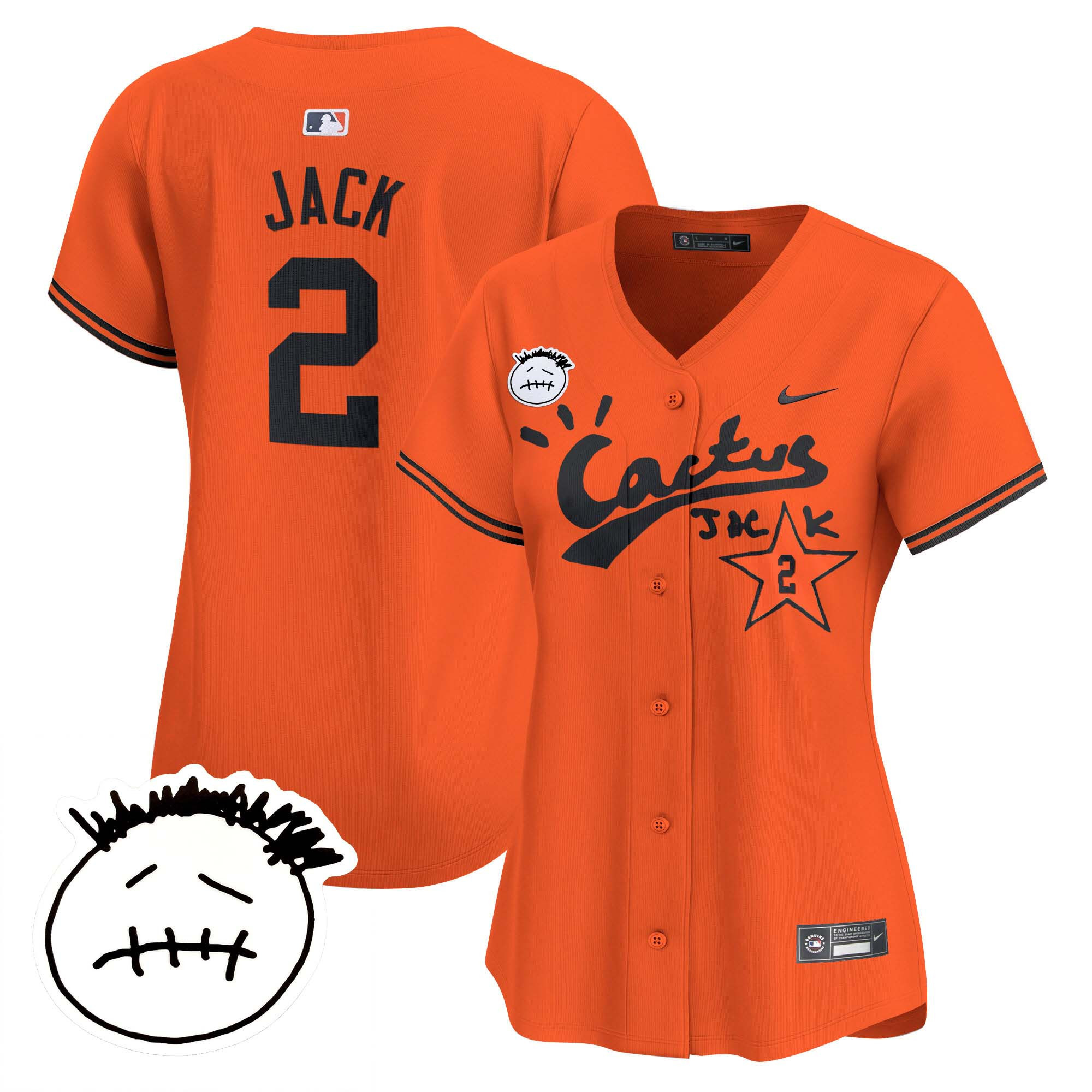 Women's Houston Astros Cactus Jack Patch Vapor Premier Limited Jersey V4 - Stitched - Image 29