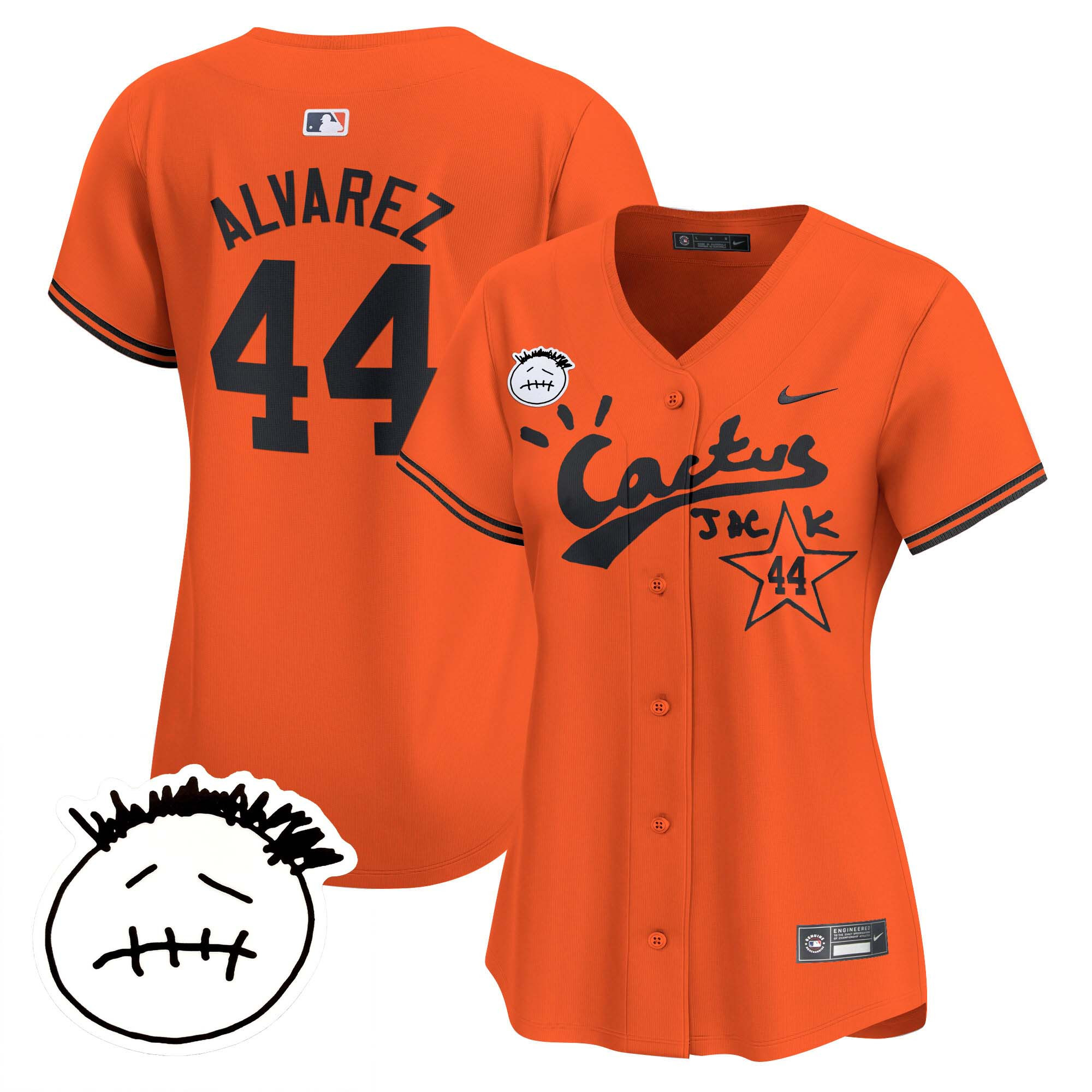 Women's Houston Astros Cactus Jack Patch Vapor Premier Limited Jersey V4 - Stitched - Image 33