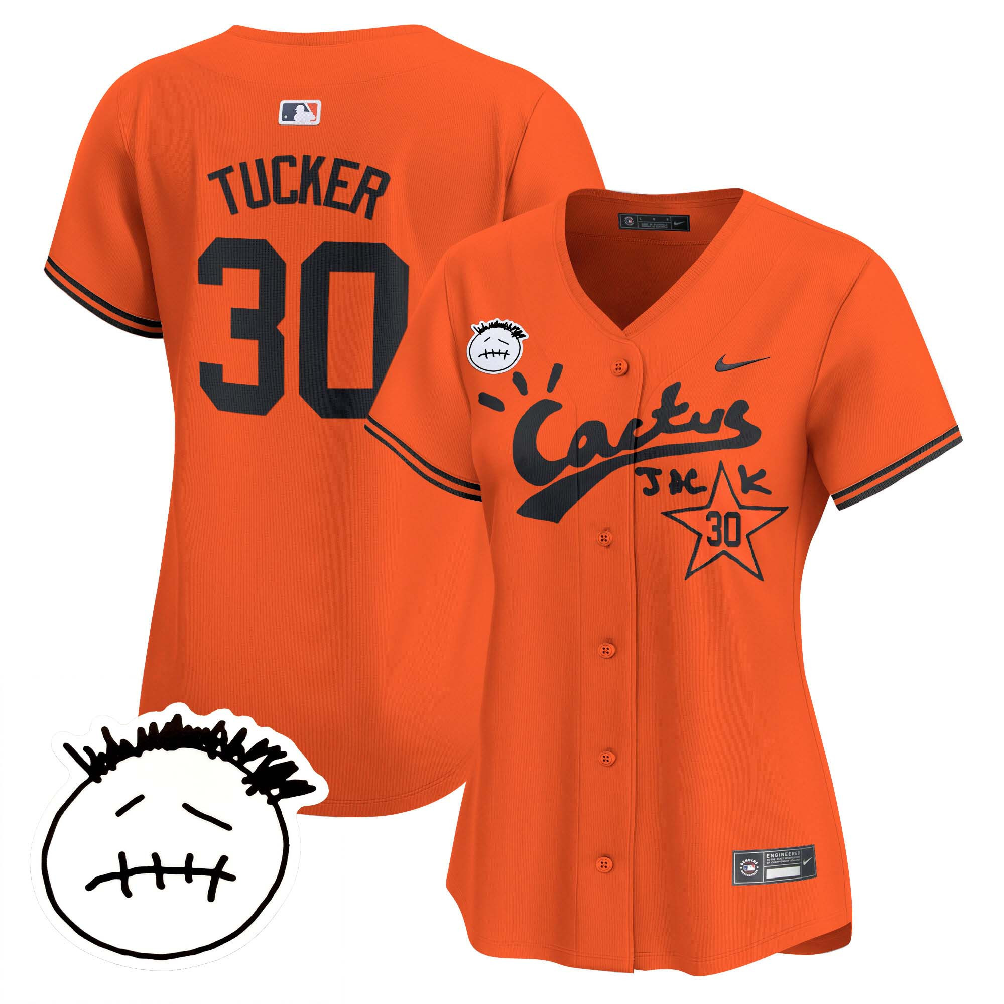 Women's Houston Astros Cactus Jack Patch Vapor Premier Limited Jersey V4 - Stitched - Image 35