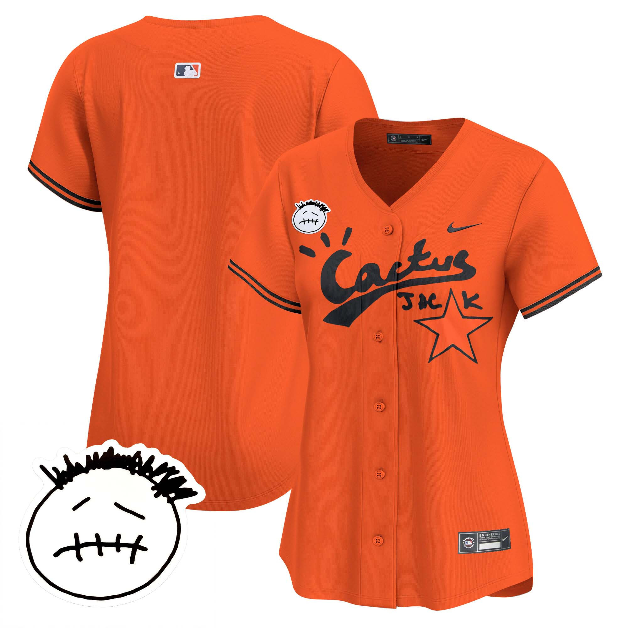 Women's Houston Astros Cactus Jack Patch Vapor Premier Limited Jersey V4 - Stitched - Image 36