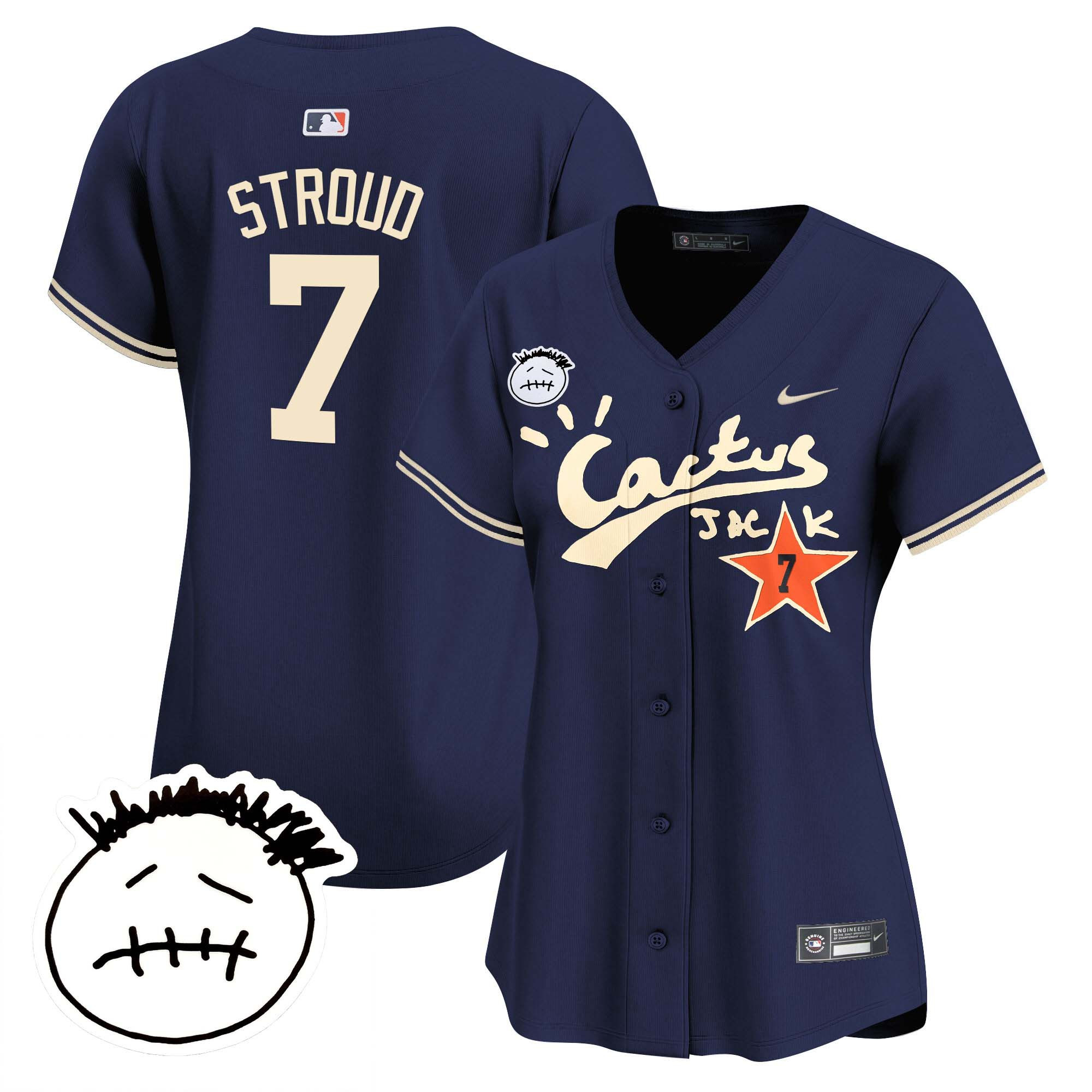 Women's Houston Astros Cactus Jack Patch Vapor Premier Limited Jersey V4 - Stitched - Image 37