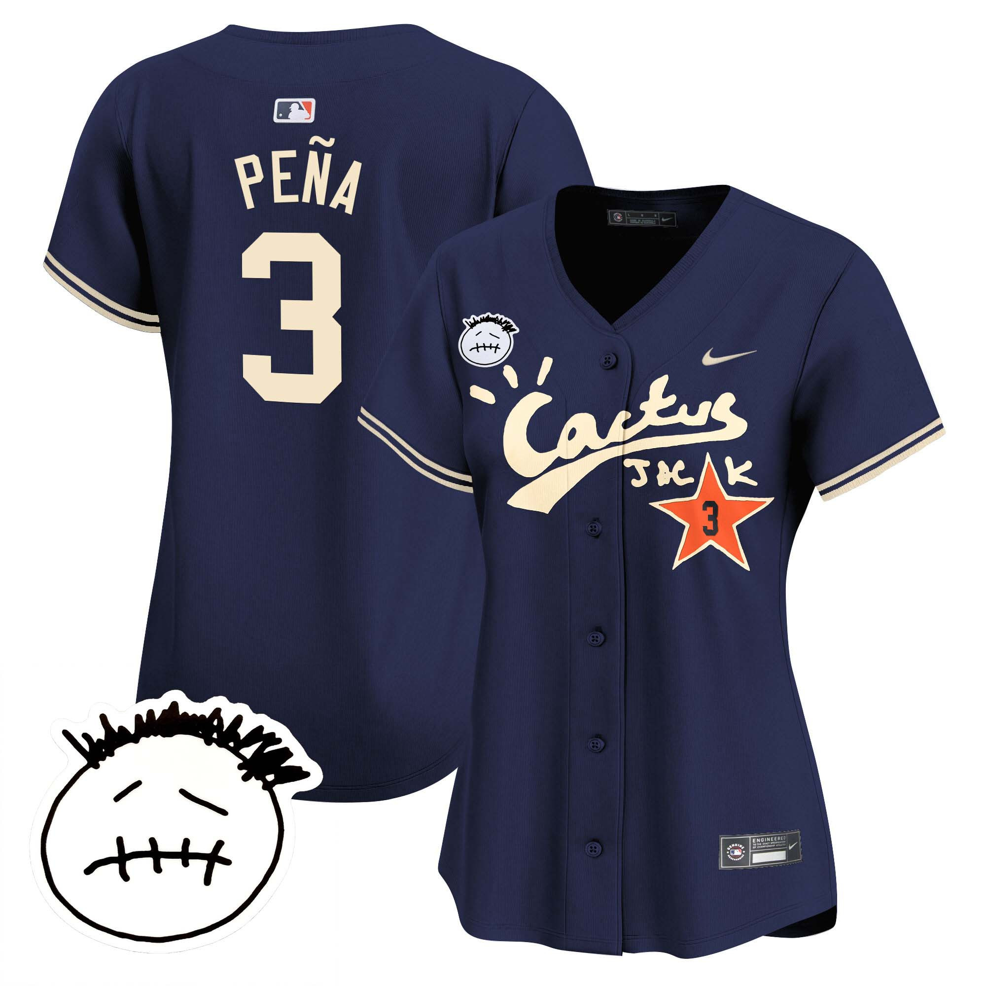 Women's Houston Astros Cactus Jack Patch Vapor Premier Limited Jersey V4 - Stitched - Image 39