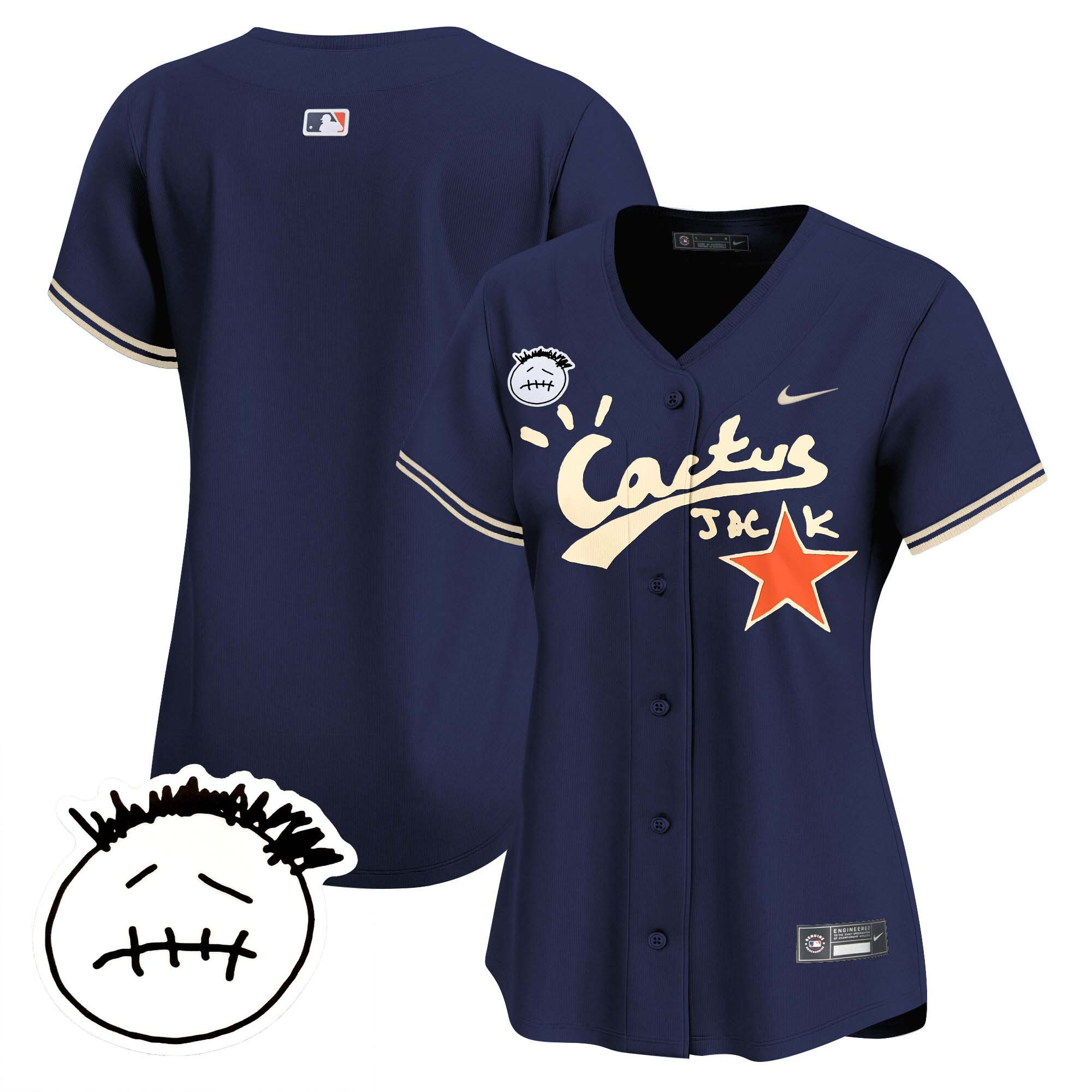 Women's Houston Astros Cactus Jack Patch Vapor Premier Limited Jersey V4 - Stitched - Image 45
