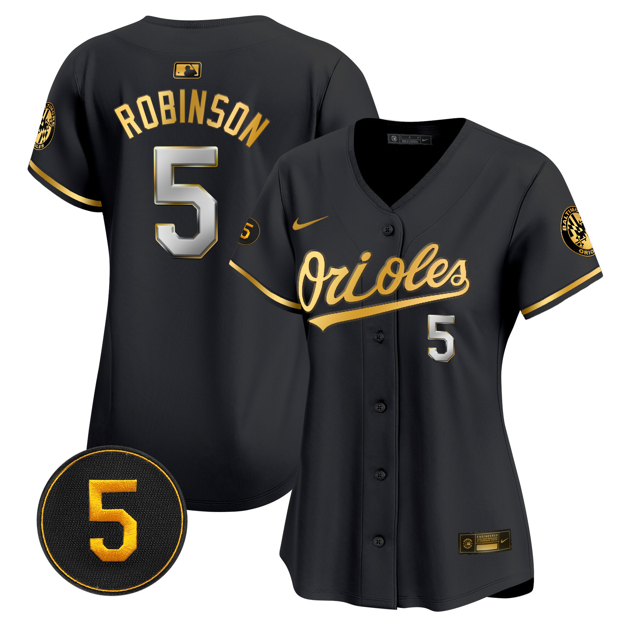 Women’s Baltimore Orioles Robinson Patch Vapor Premier Limited Jersey – All Stitched - Image 2