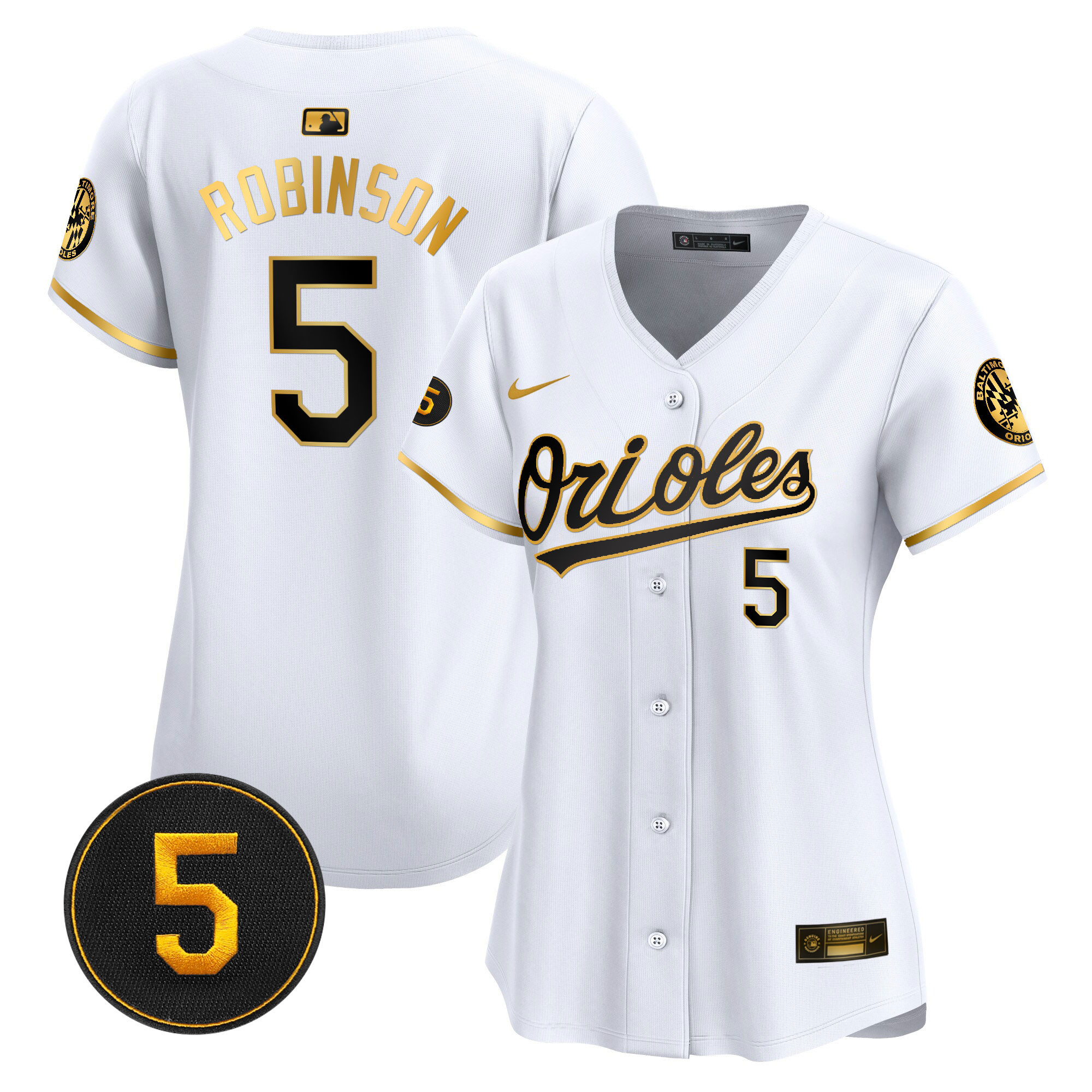 Women’s Baltimore Orioles Robinson Patch Vapor Premier Limited Jersey – All Stitched - Image 9