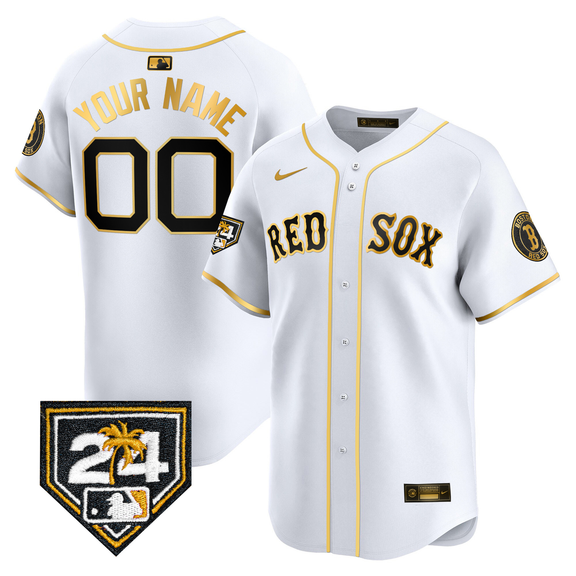 Boston Red Sox 2024 Spring Training Patch Vapor Premier Limited Custom Jersey - All Stitched - Image 2