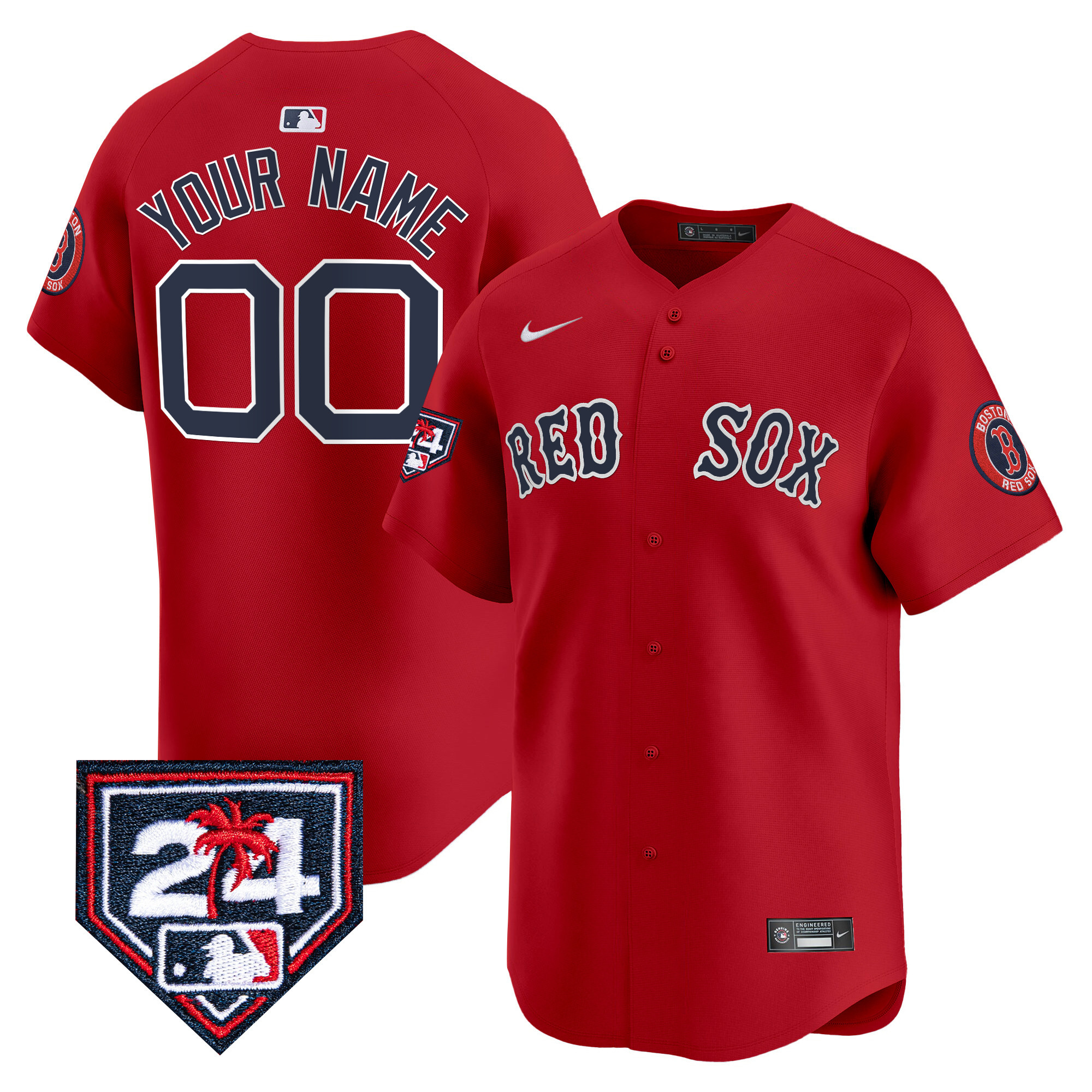 Boston Red Sox 2024 Spring Training Patch Vapor Premier Limited Custom Jersey - All Stitched - Image 4