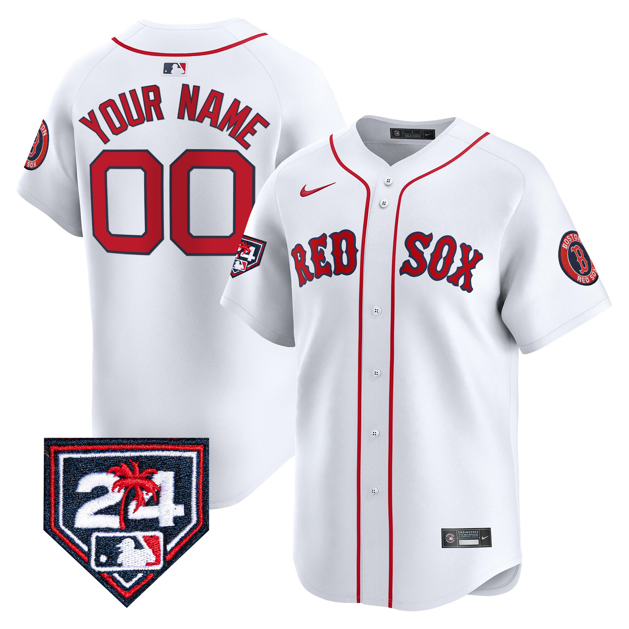 Boston Red Sox 2024 Spring Training Patch Vapor Premier Limited Custom Jersey - All Stitched - Image 5