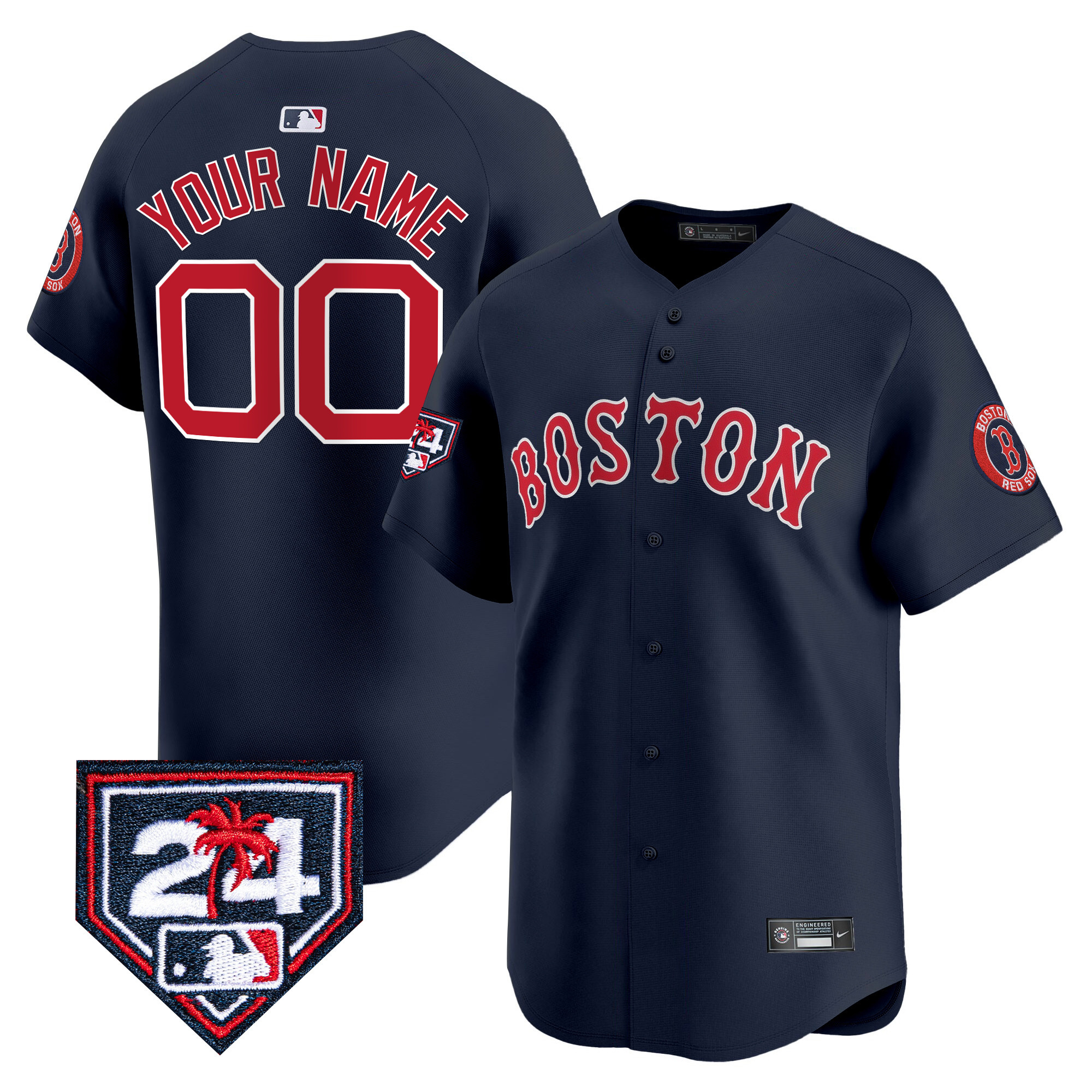Boston Red Sox 2024 Spring Training Patch Vapor Premier Limited Custom Jersey - All Stitched - Image 6