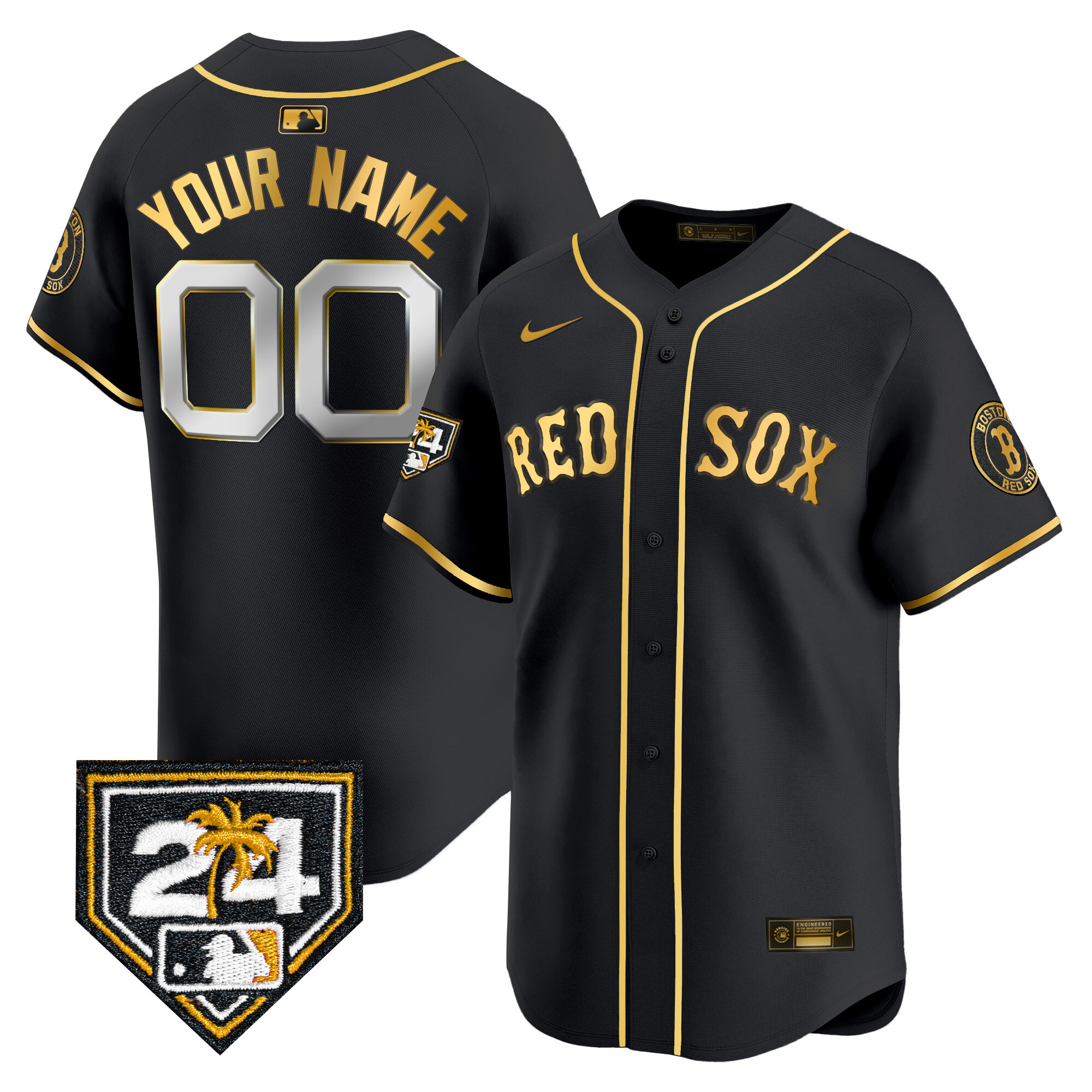 Boston Red Sox 2024 Spring Training Patch Vapor Premier Limited Custom Jersey - All Stitched