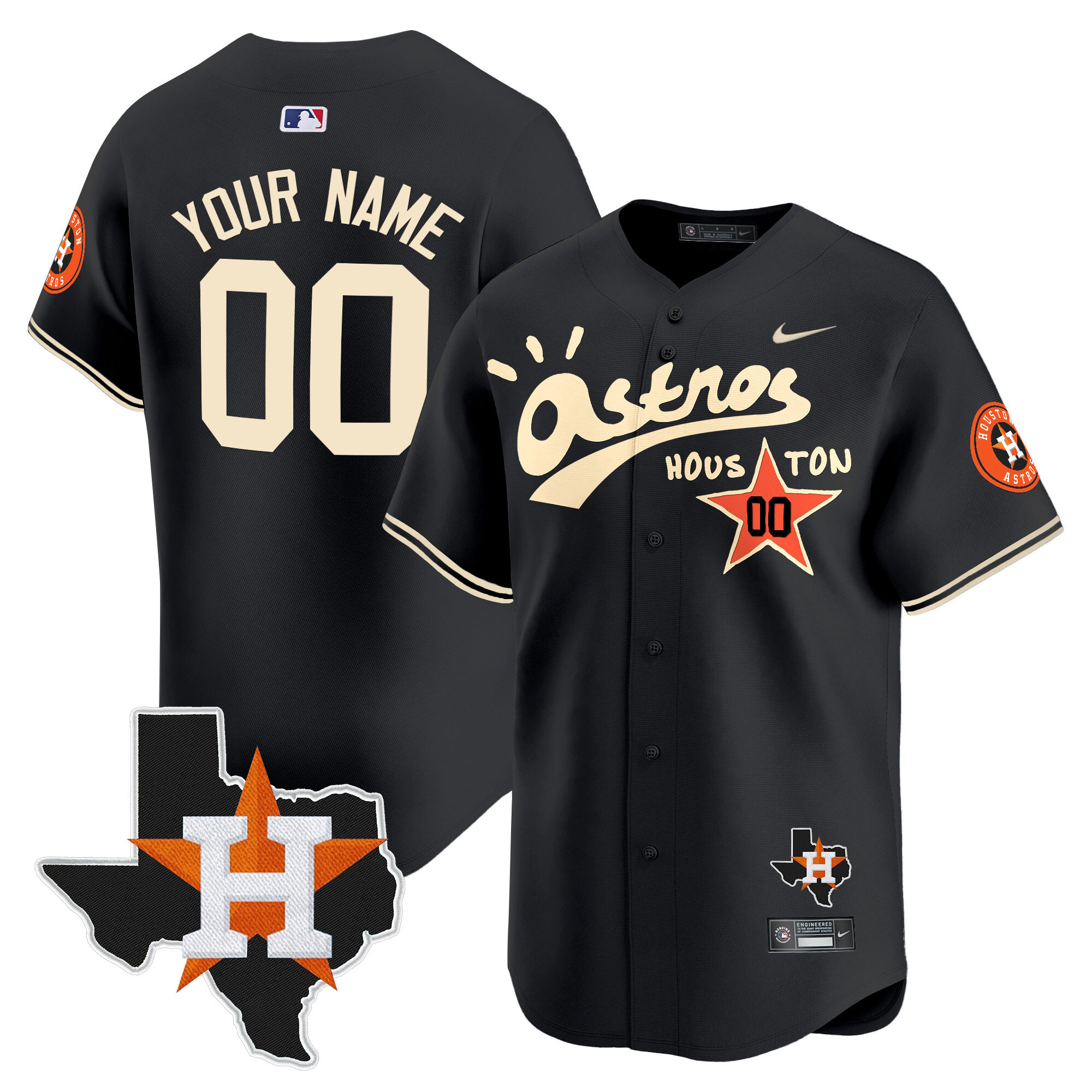 Houston Astros Cactus Jack Style Vapor Premier Limited Custom Jersey - Stitched - Image 2