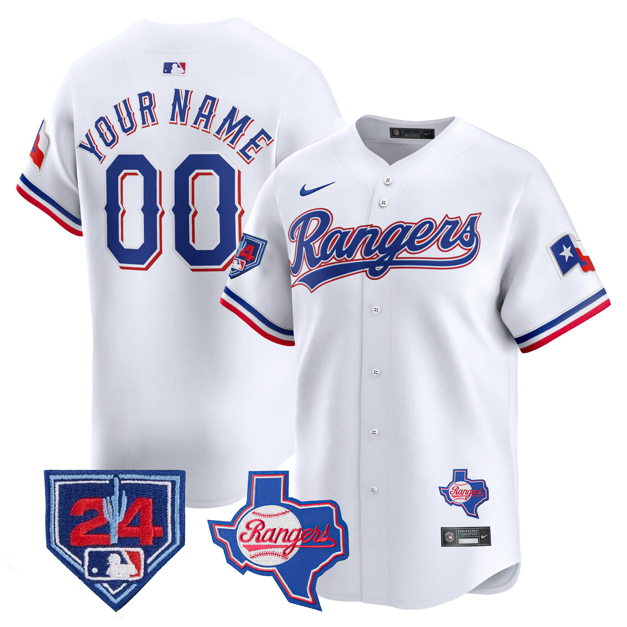 Texas Rangers 2024 Spring Training Patch Vapor Premier Limited Custom Jersey - All Stitched - Image 3