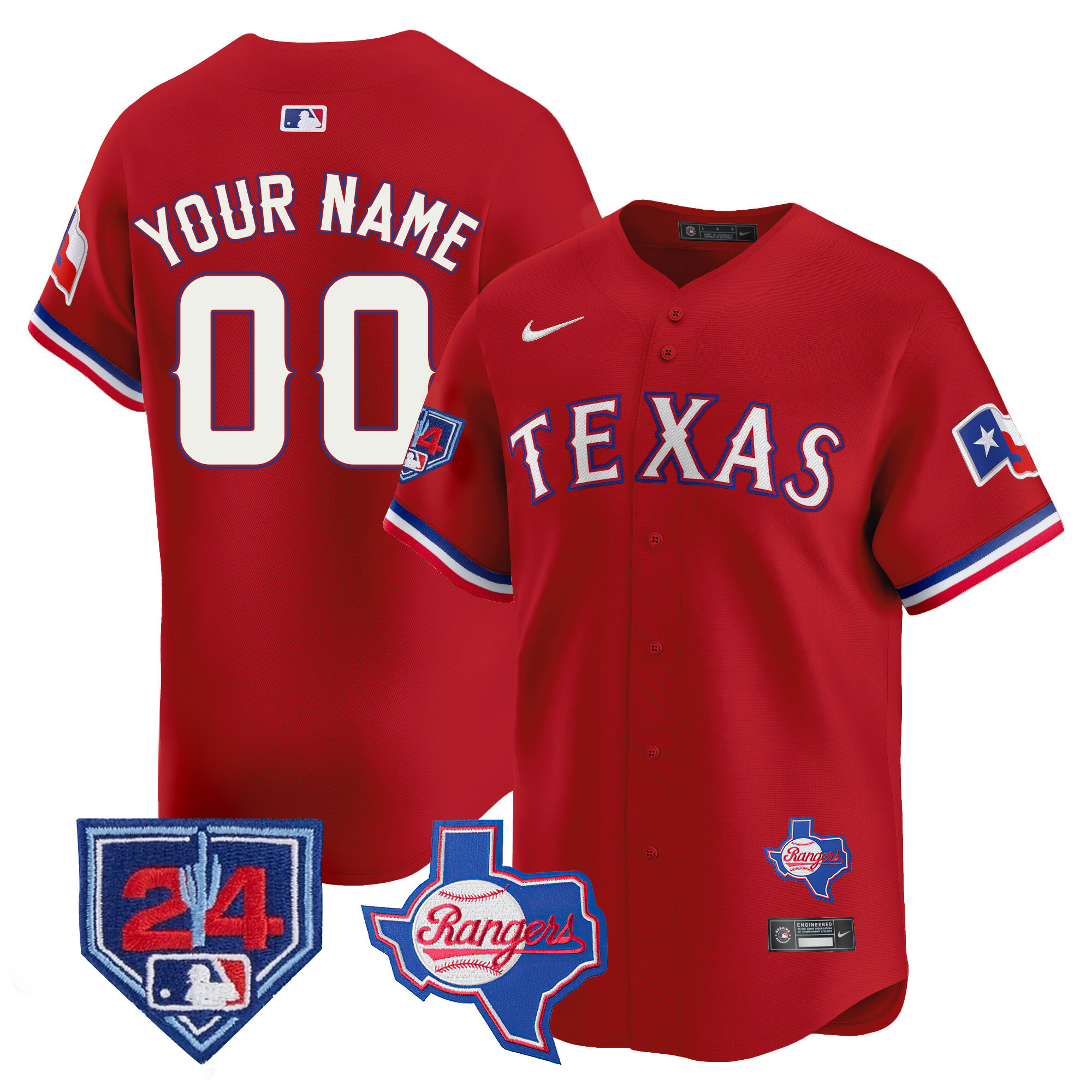 Texas Rangers 2024 Spring Training Patch Vapor Premier Limited Custom Jersey - All Stitched - Image 4
